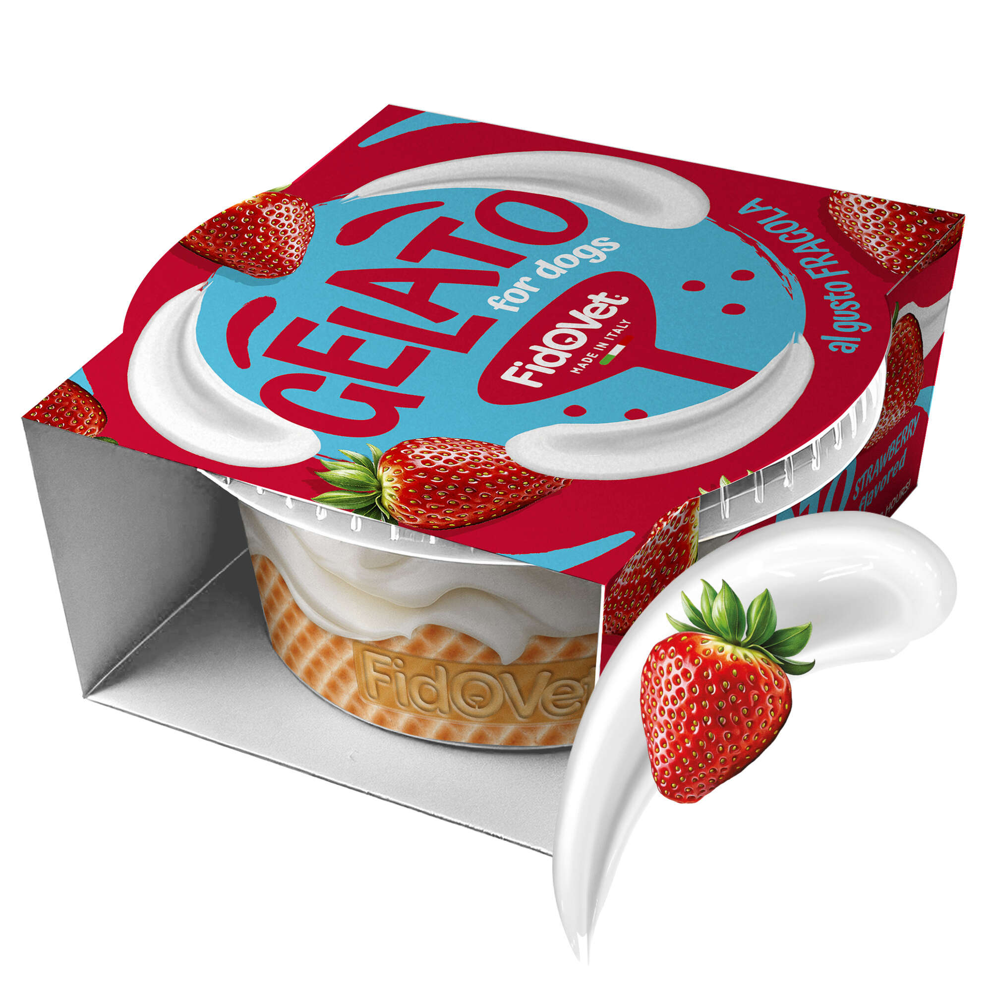 Gelato sabor fresa para perros FidOVet