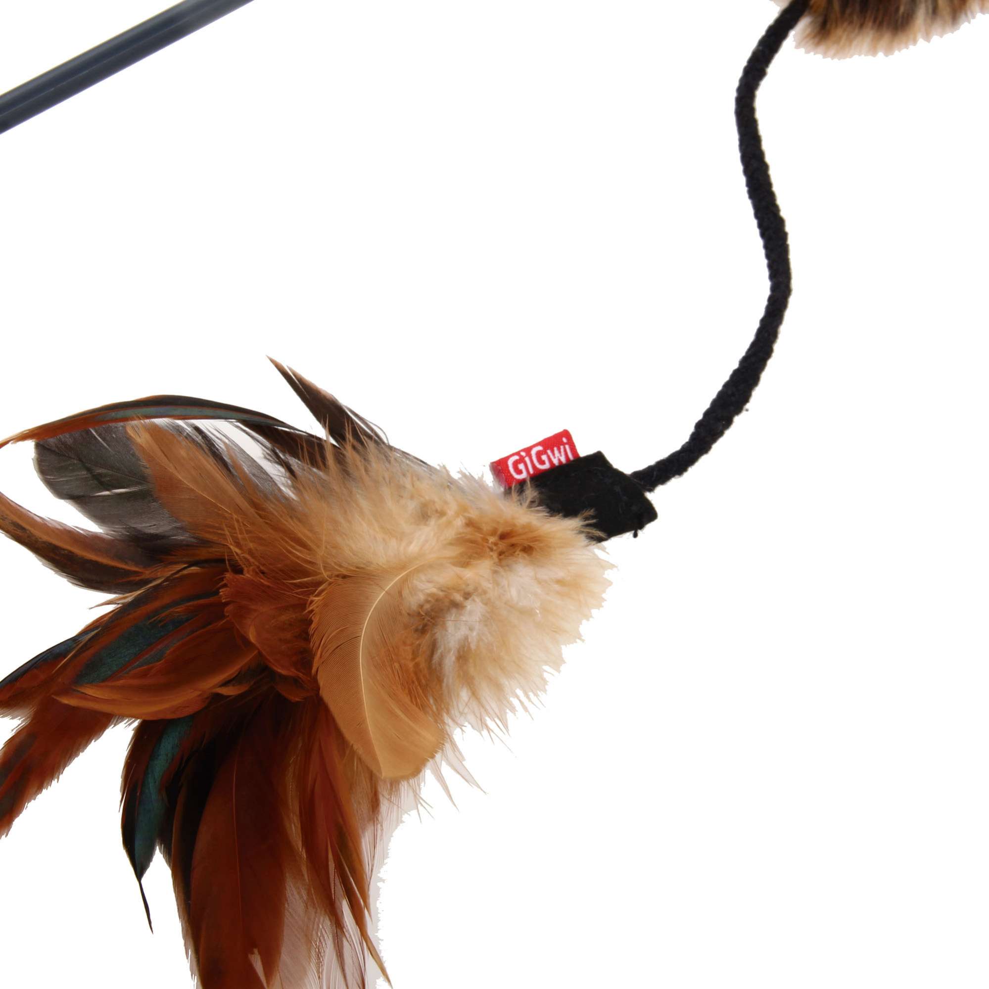 Vara de juguete con cola y plumas para gatos de GiGwi
