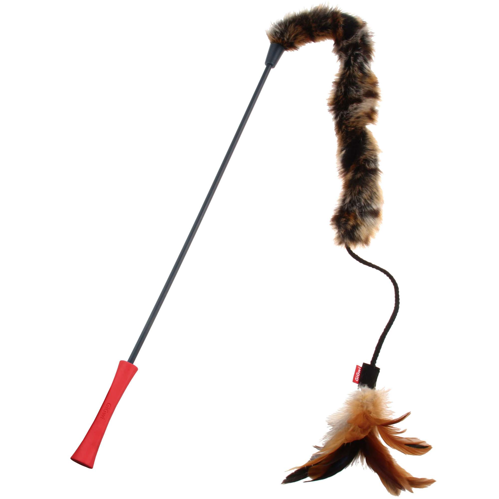 Vara de juguete con cola y plumas para gatos de GiGwi
