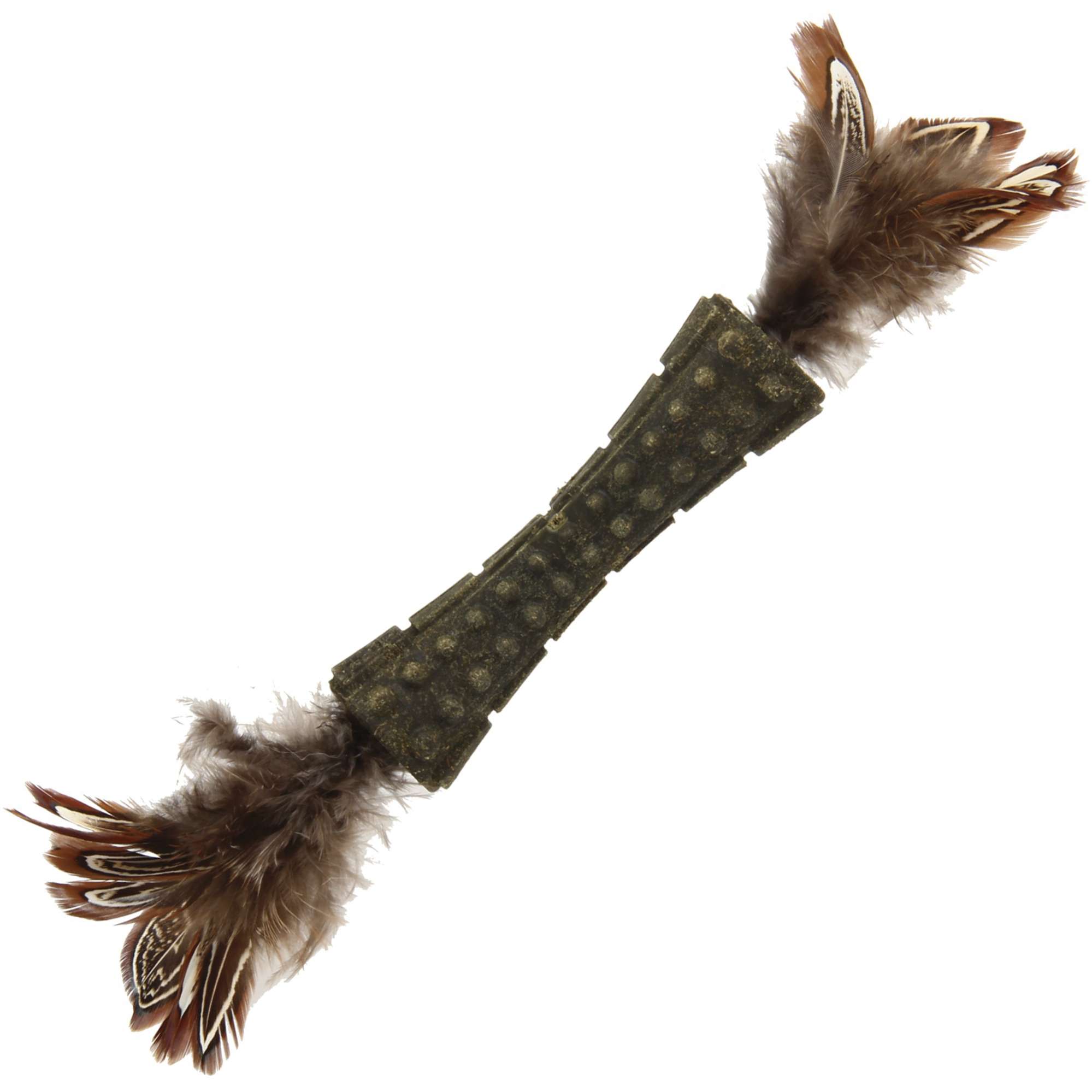Johnny Stick doble pluma natural marrón con hierba gatera GiGwi