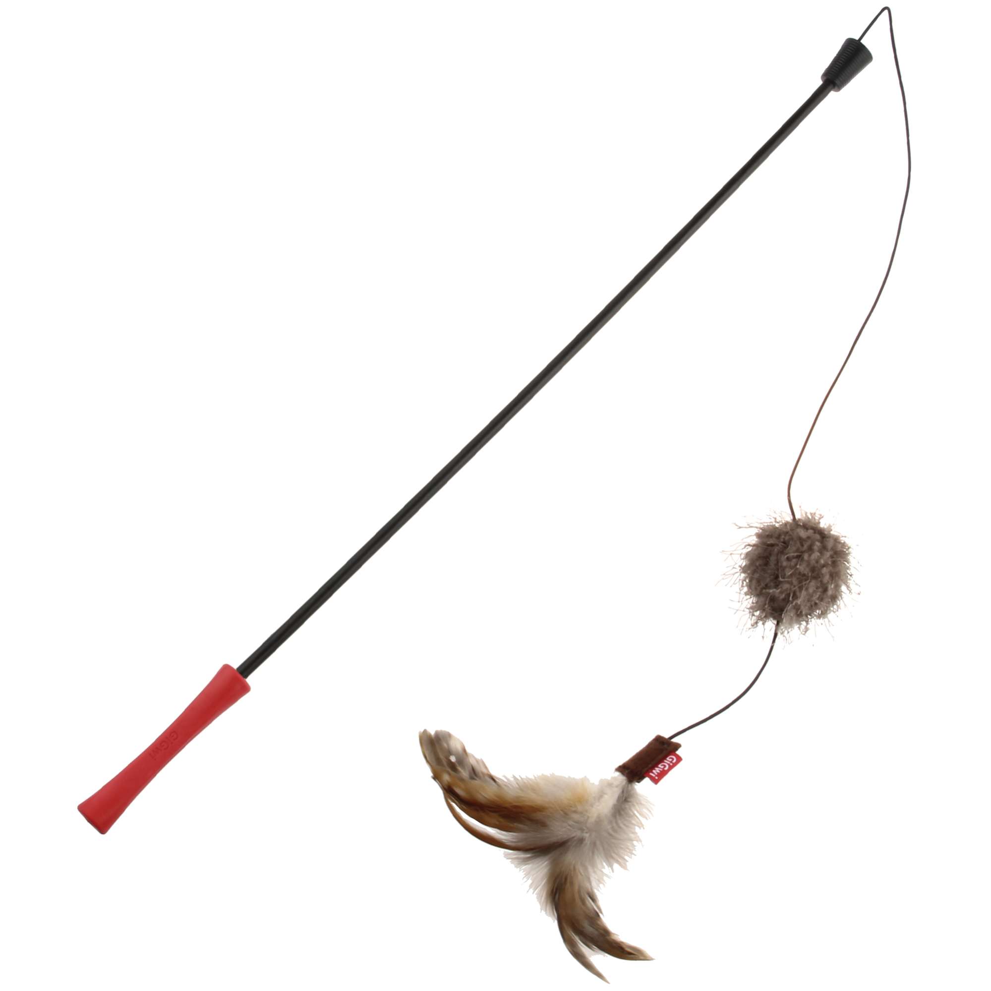 Vara de juguete con bola y plumas para gatos de GiGwi