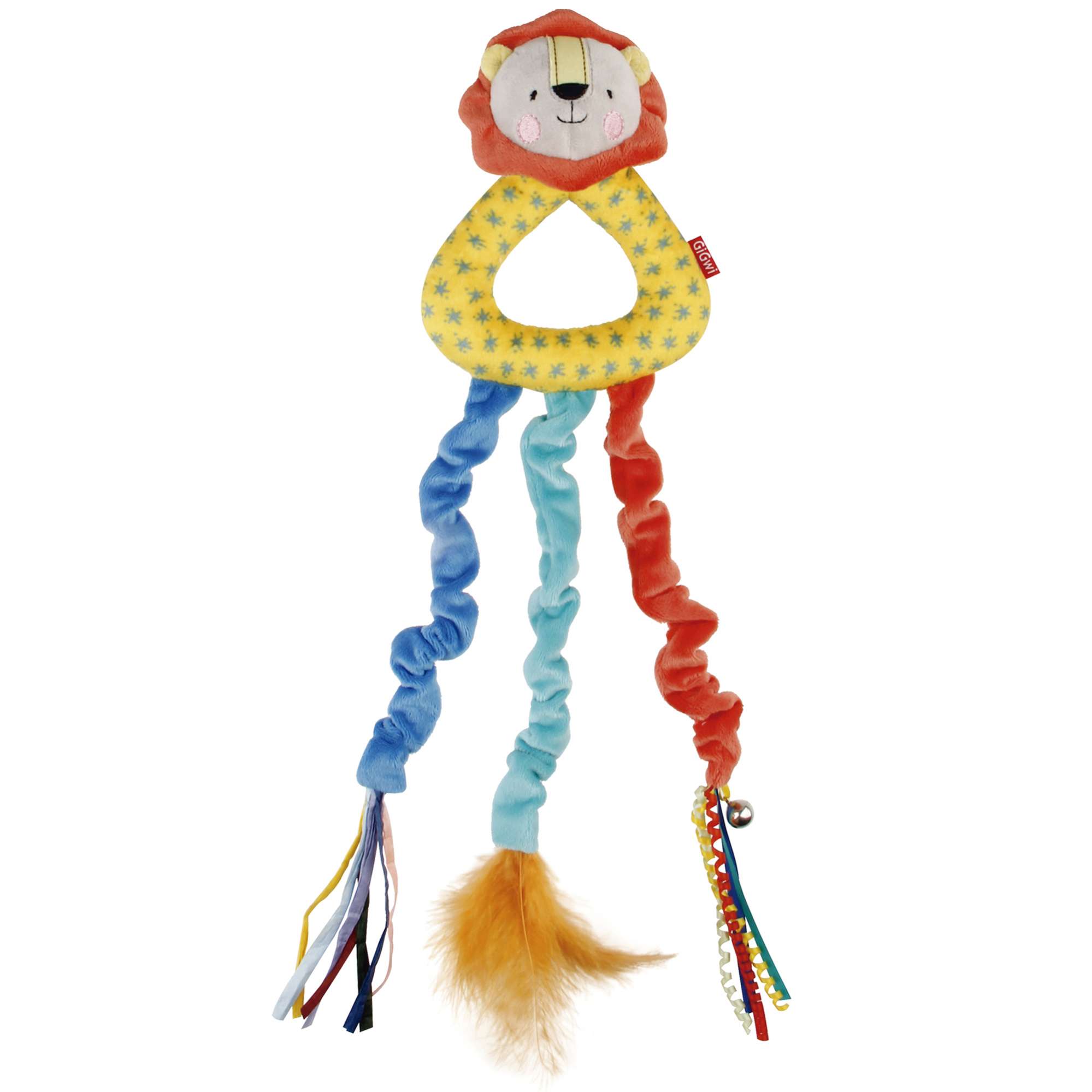 Colgante puerta cascabel + plumas León GiGwi