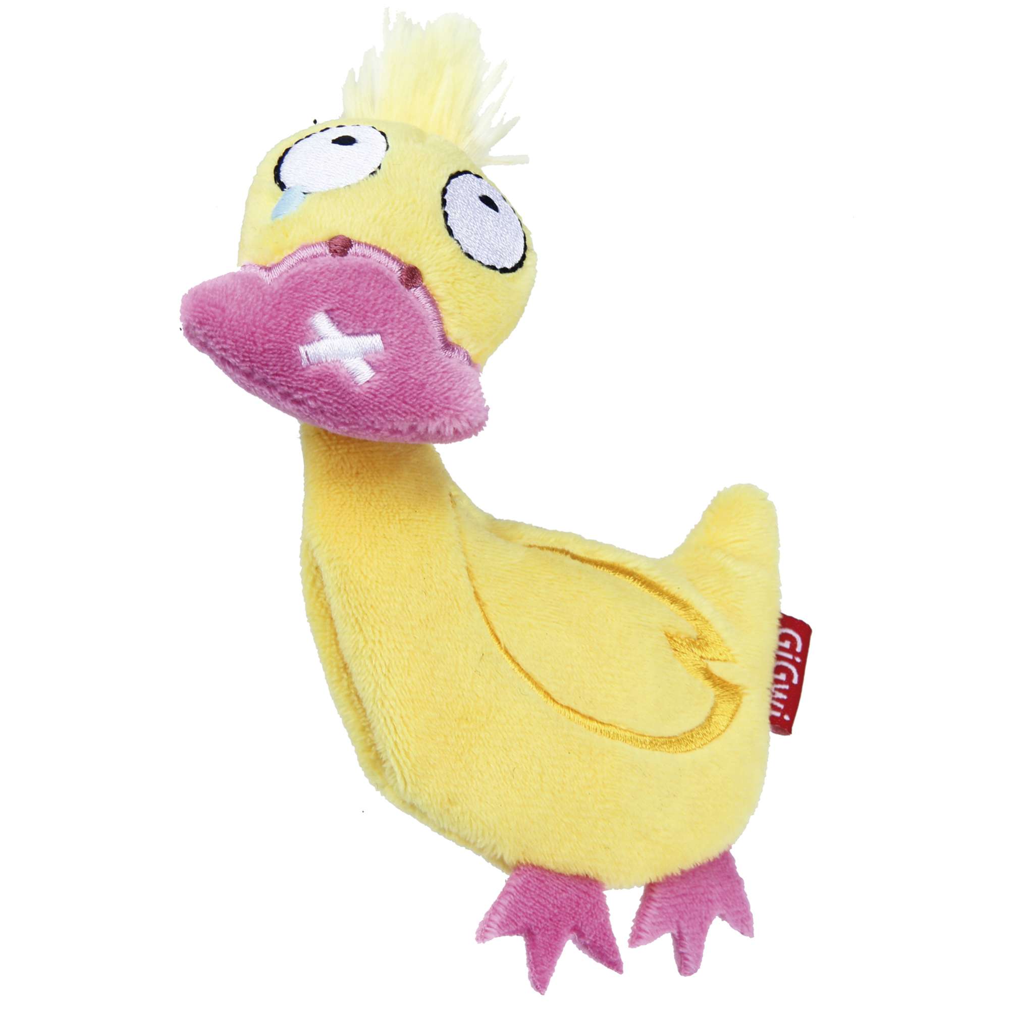 Juguete pato con hierba gatera y hojas de silver vine rellenable GiGwi