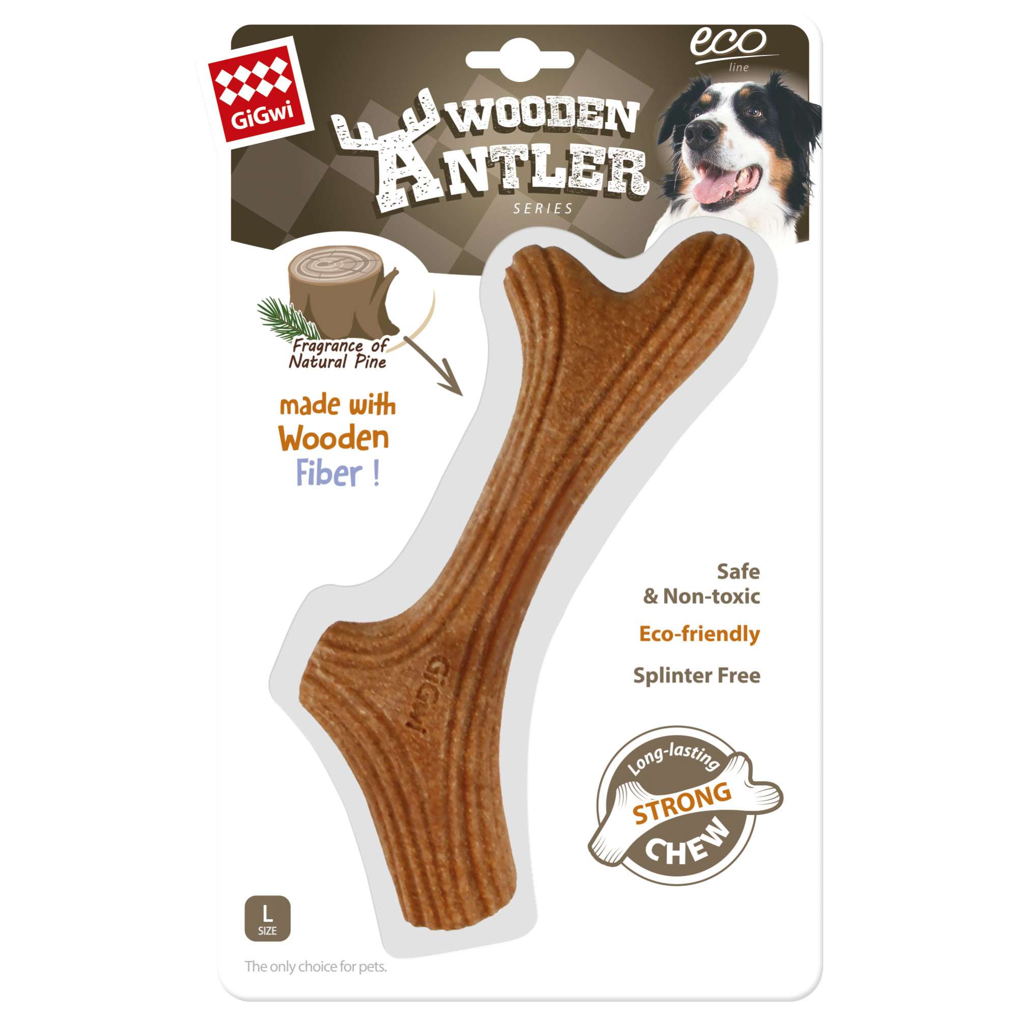 Juguete asta fibra de madera masticable GiGwi