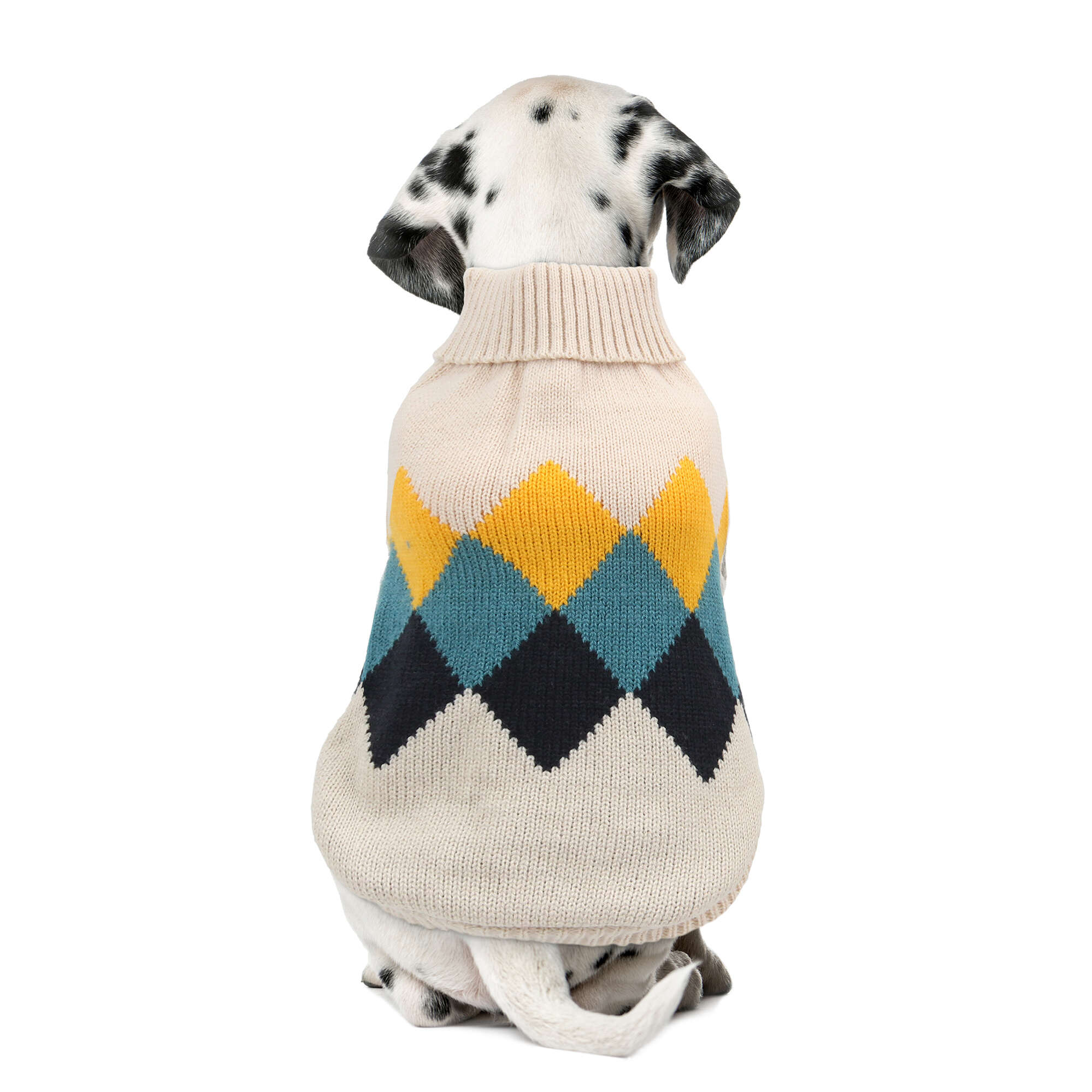 Jersey de punto beige con rombos de colores ALPHA DOG