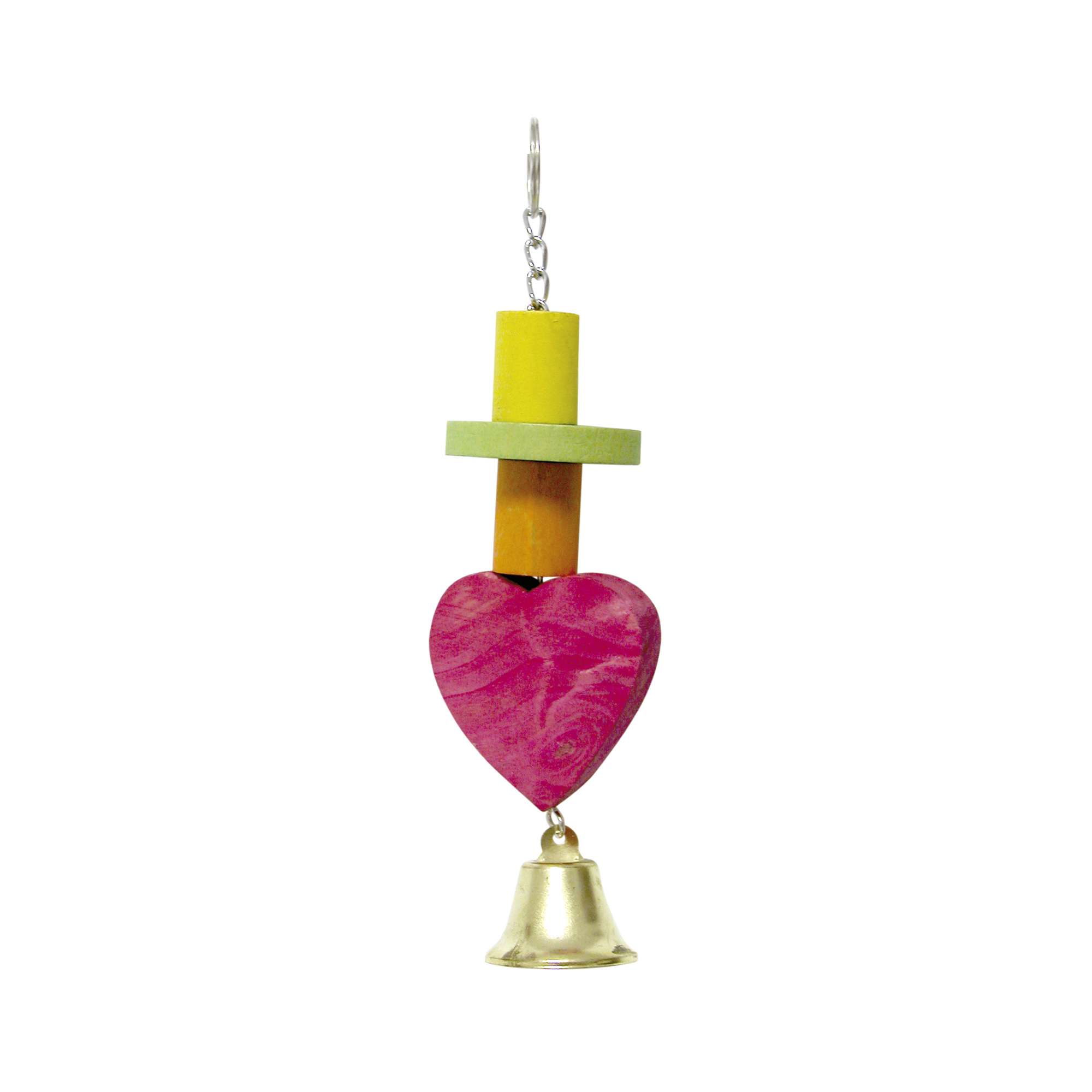 Juguete con corazón y campana para pájaros