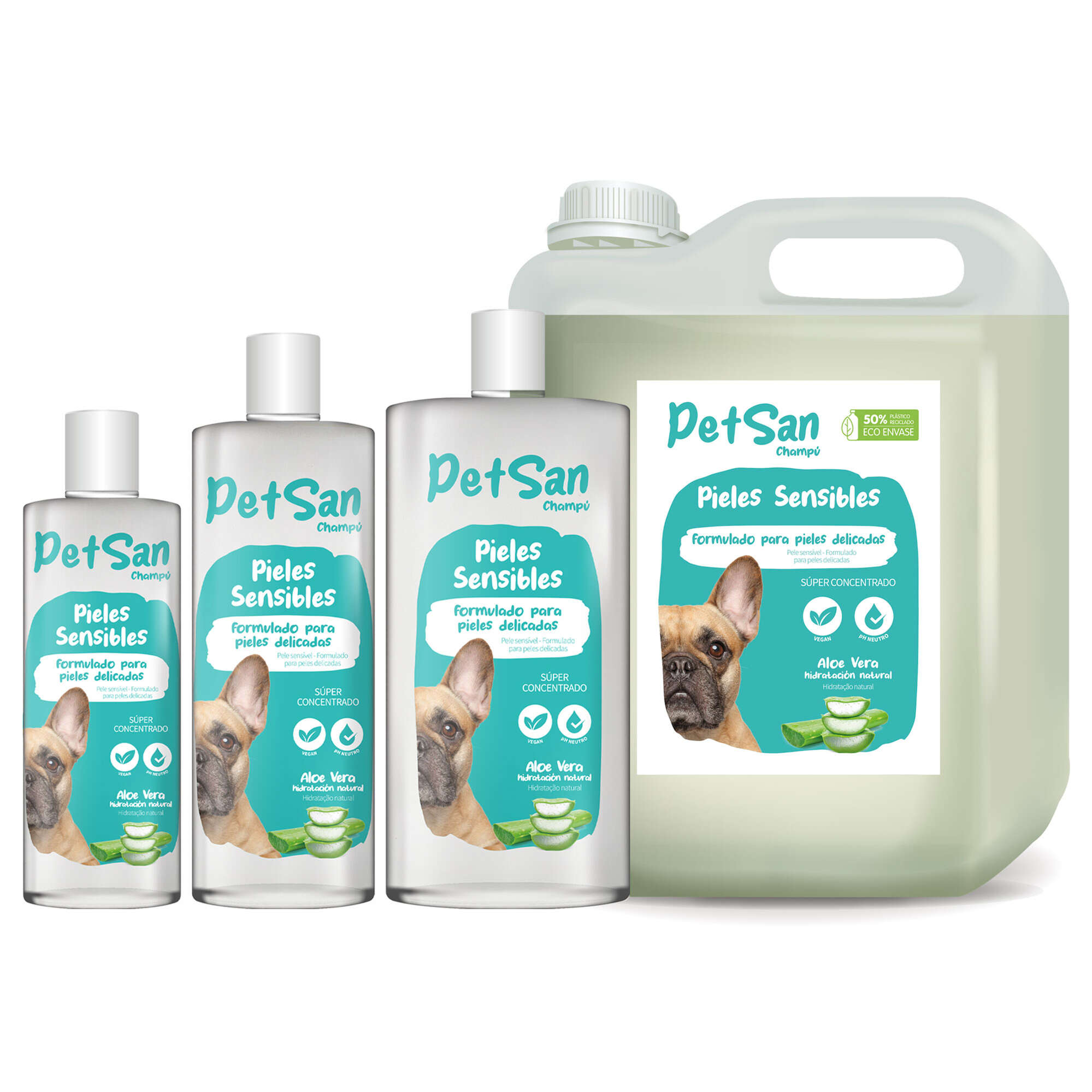 Champú para pieles sensibles con Aloe Vera para perros PetSan