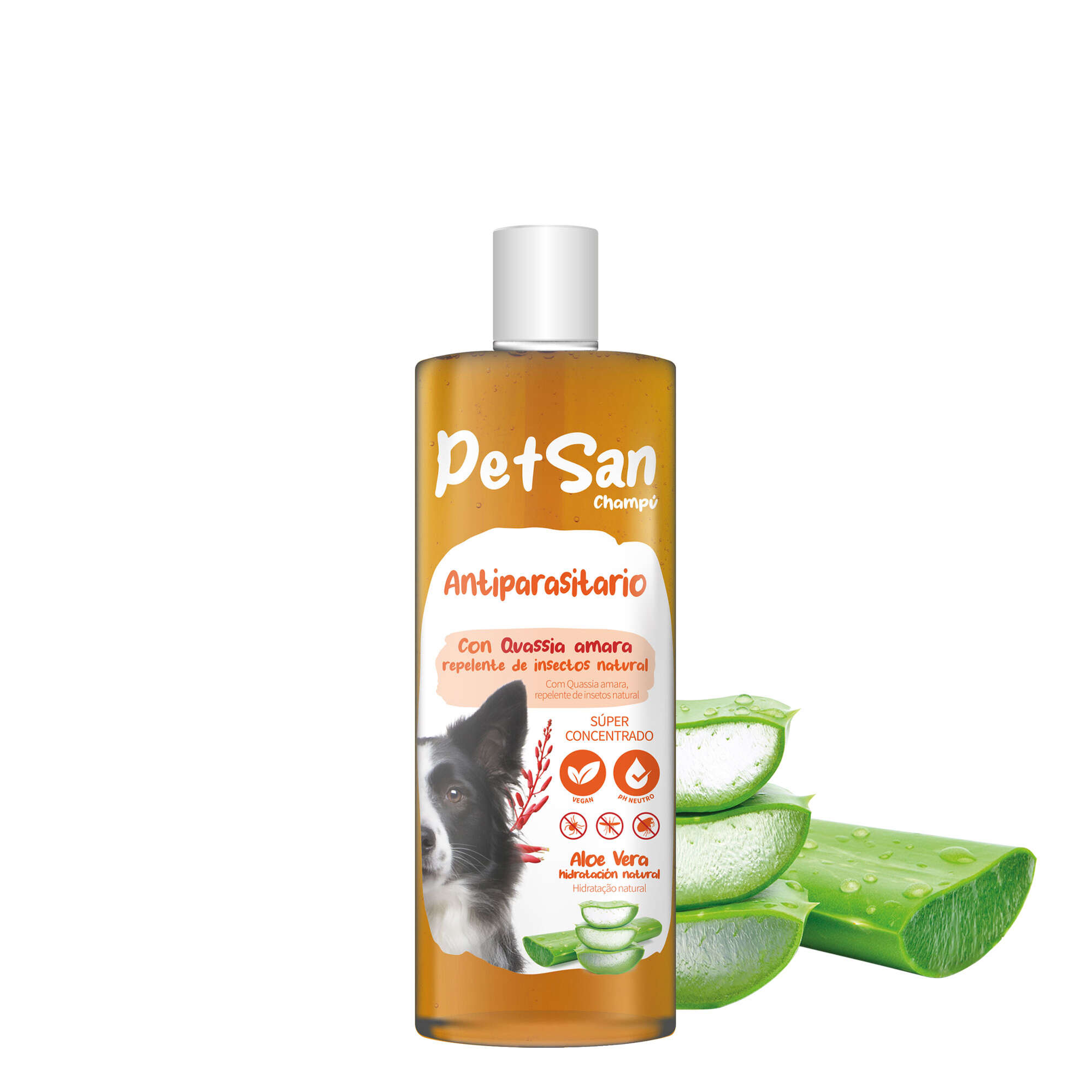 Champú antiparasitario con Aloe Vera para perros PetSan