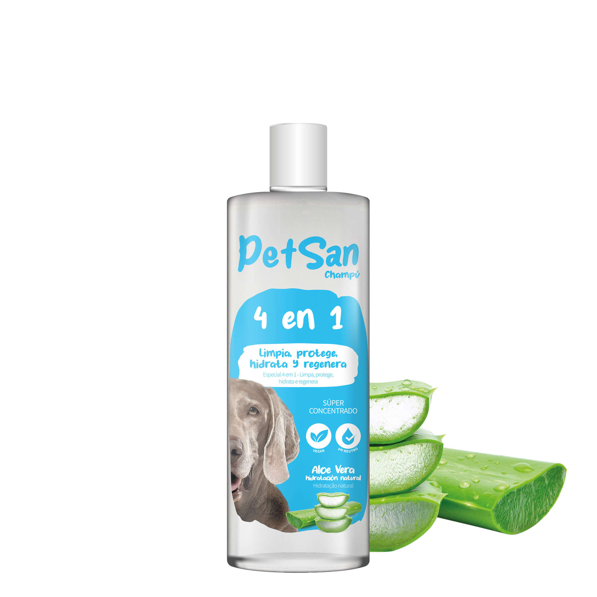 Champú 4 en 1 con Aloe Vera para perros PetSan