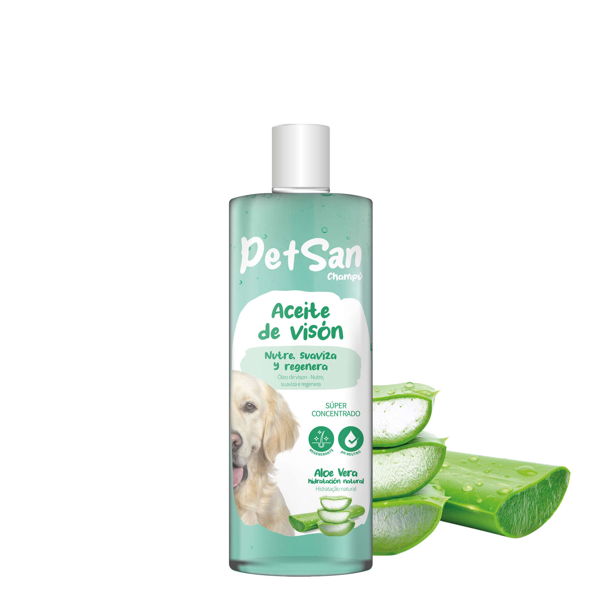 Champú de aceite de visón con Aloe Vera para perros PetSan