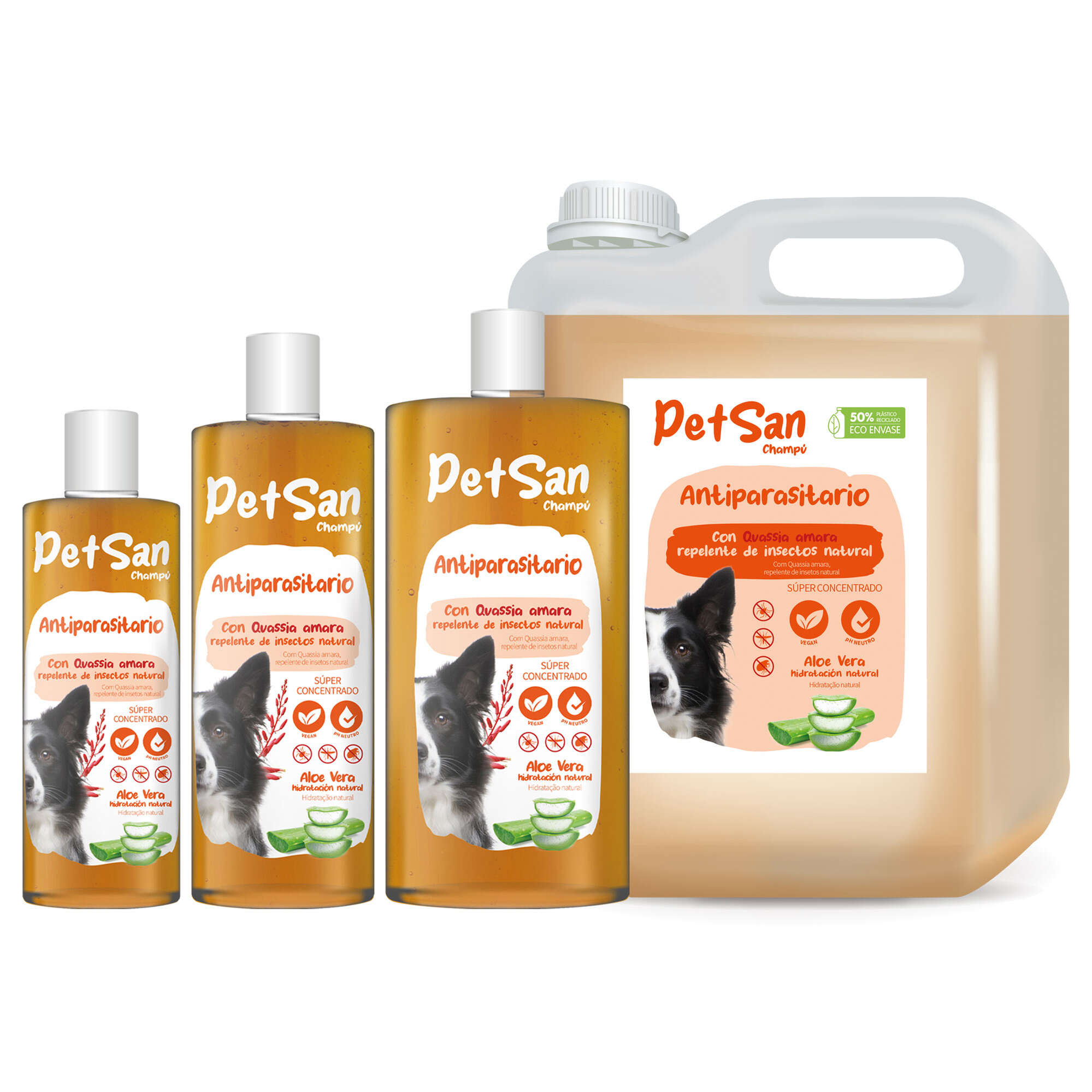 Champú antiparasitario con Aloe Vera para perros PetSan