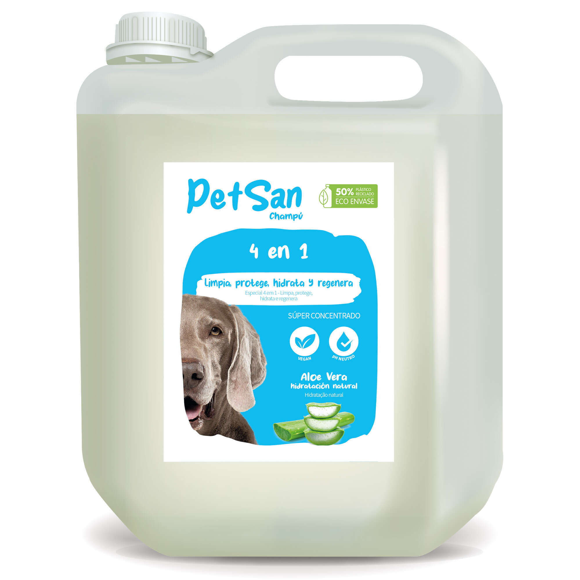 Champú 4 en 1 con Aloe Vera para perros PetSan