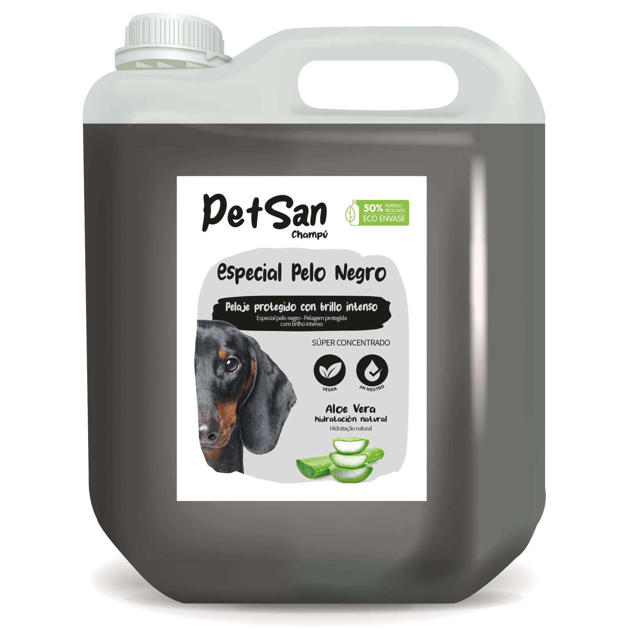 Champú especial pelo negro con Aloe Vera para perros PetSan
