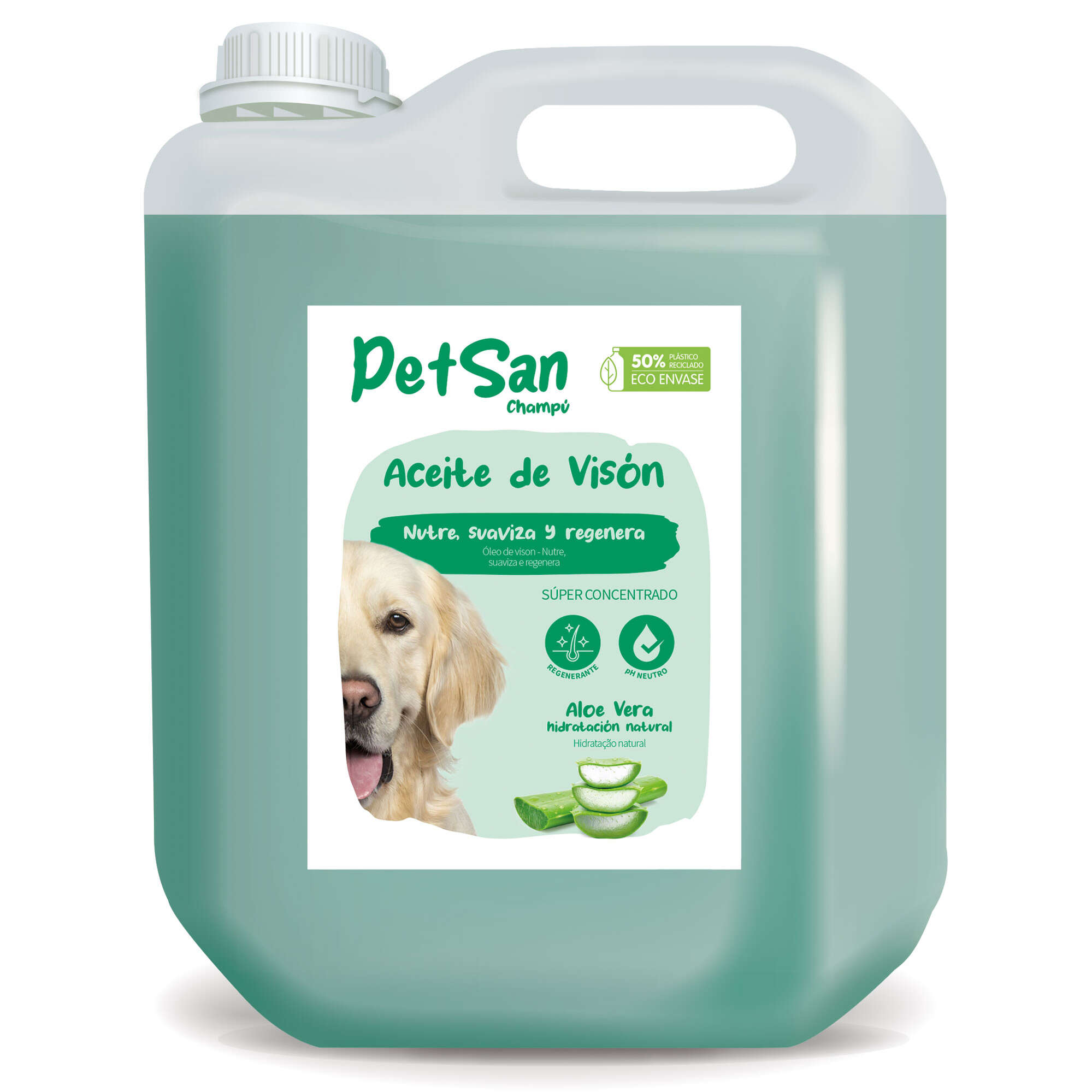 Champú de aceite visón con Aloe Vera para perros PetSan