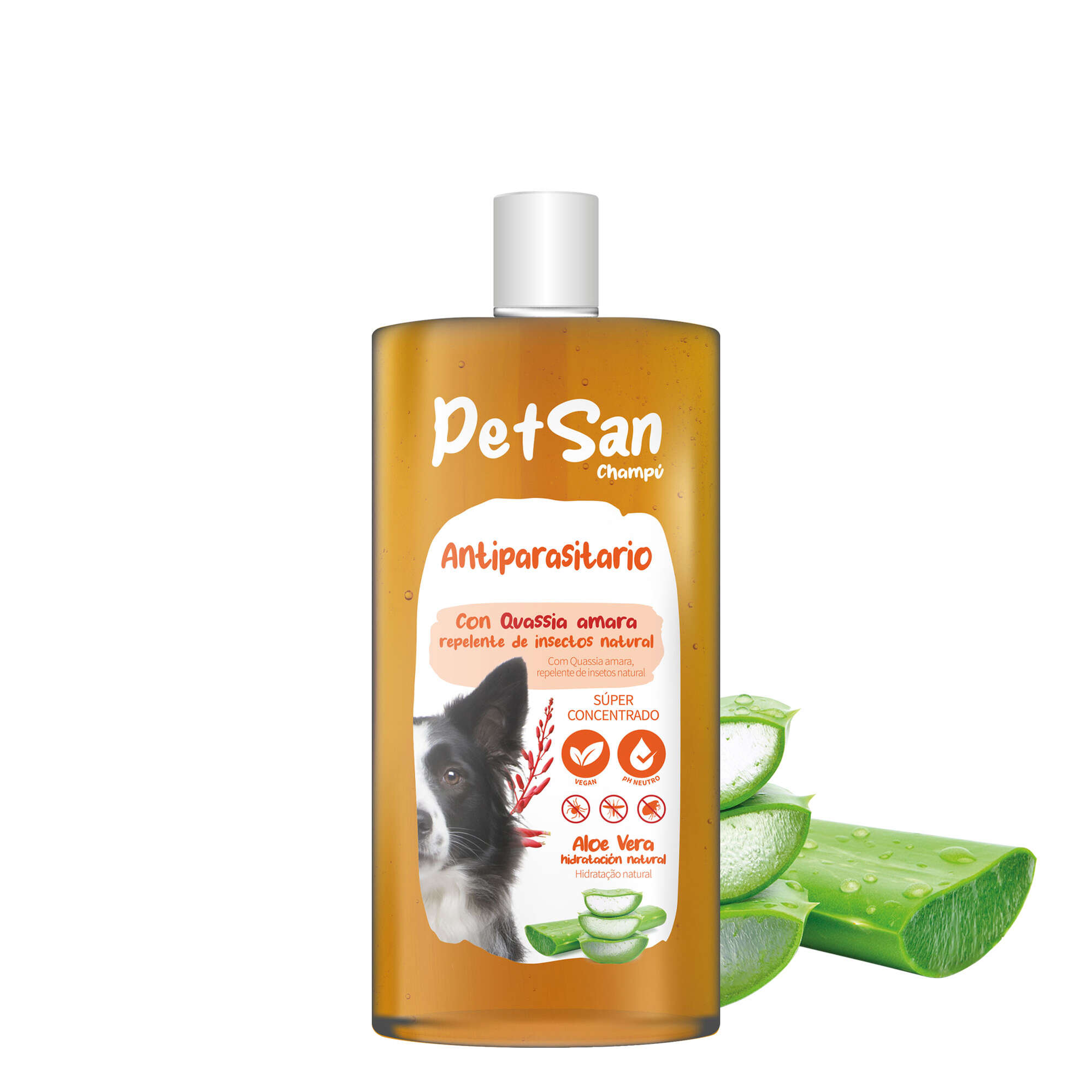 Champú antiparasitario con Aloe Vera para perros PetSan