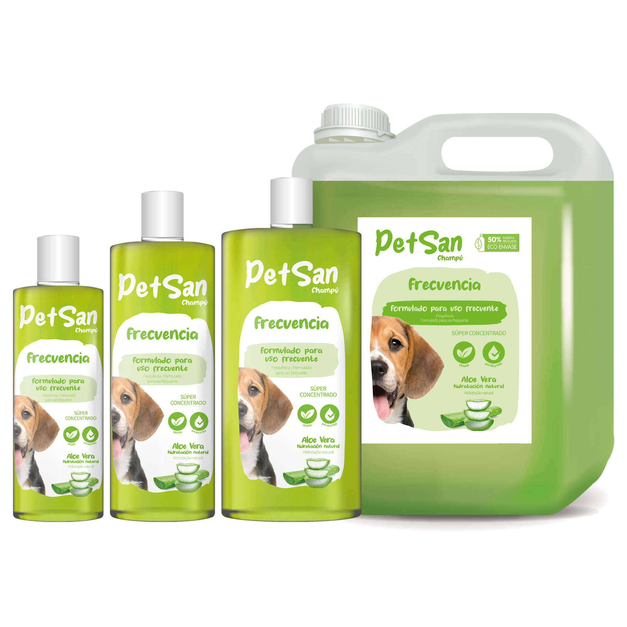 Champú frecuencia con Aloe Vera para perros PetSan