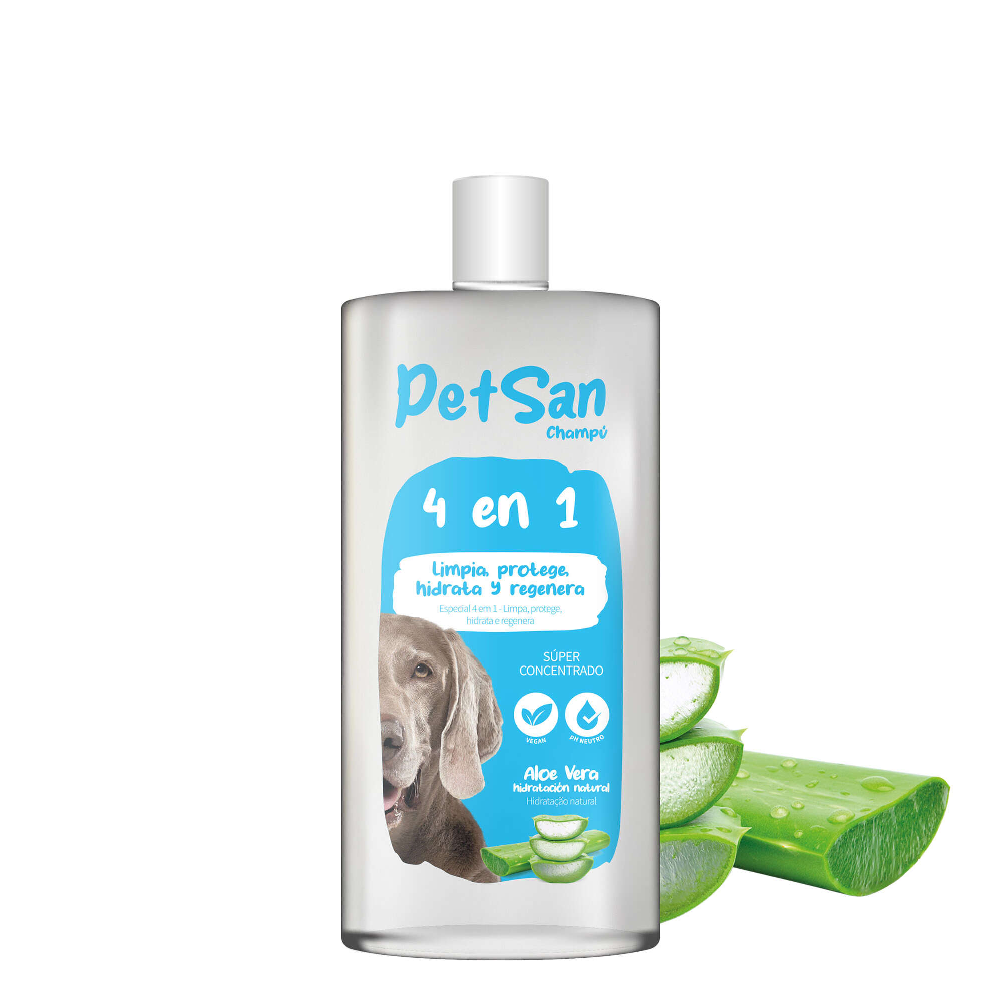 Champú 4 en 1 con Aloe Vera para perros PetSan