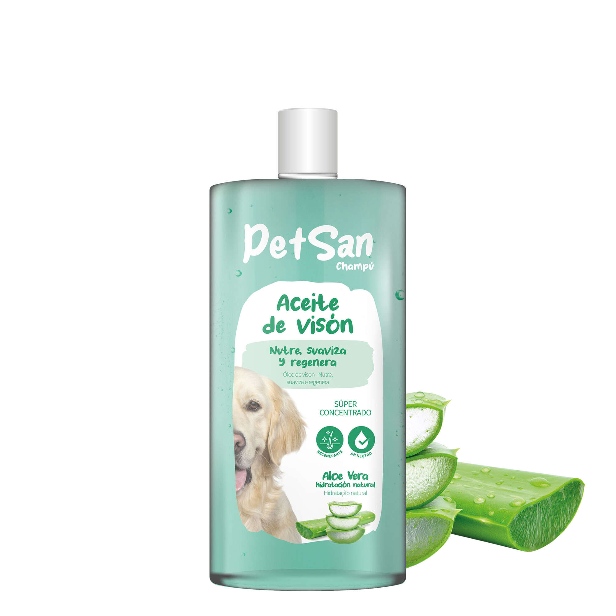 Champú de aceite de visón con Aloe Vera para perros PetSan
