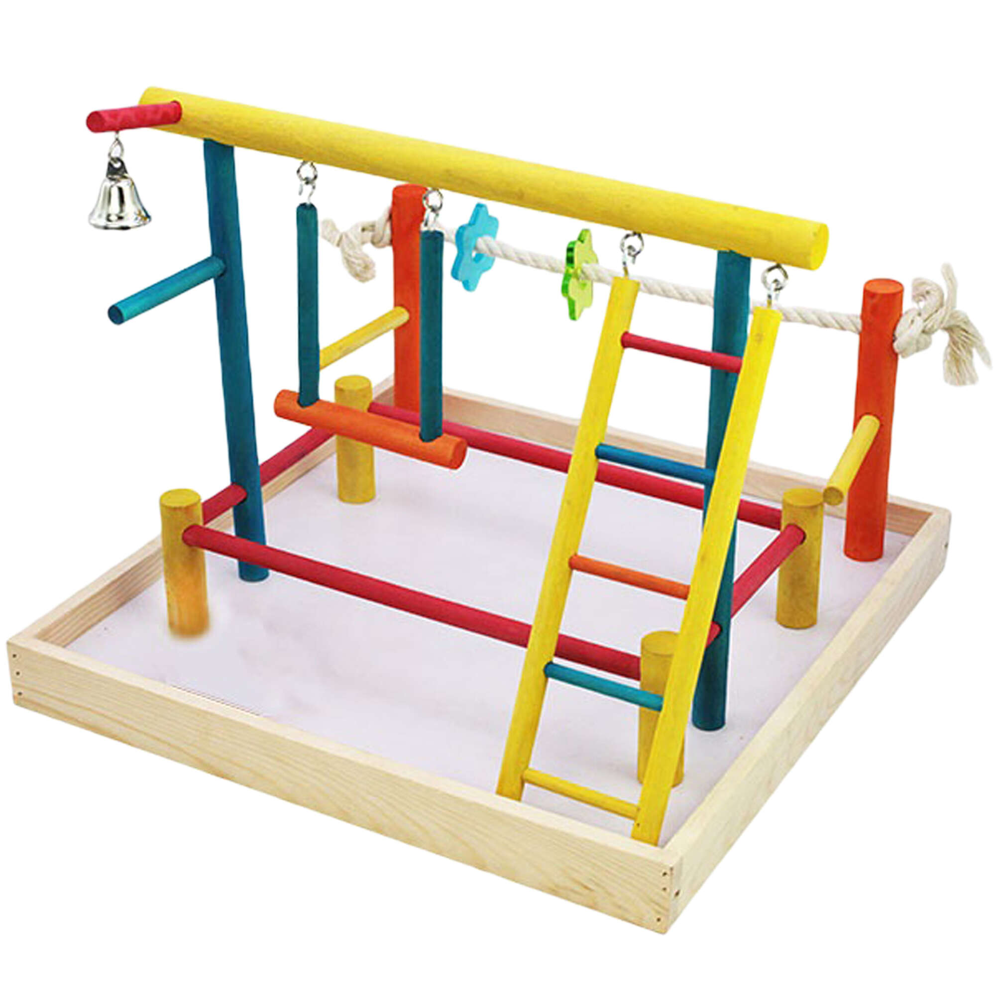 Centro de juego en madera para pájaros