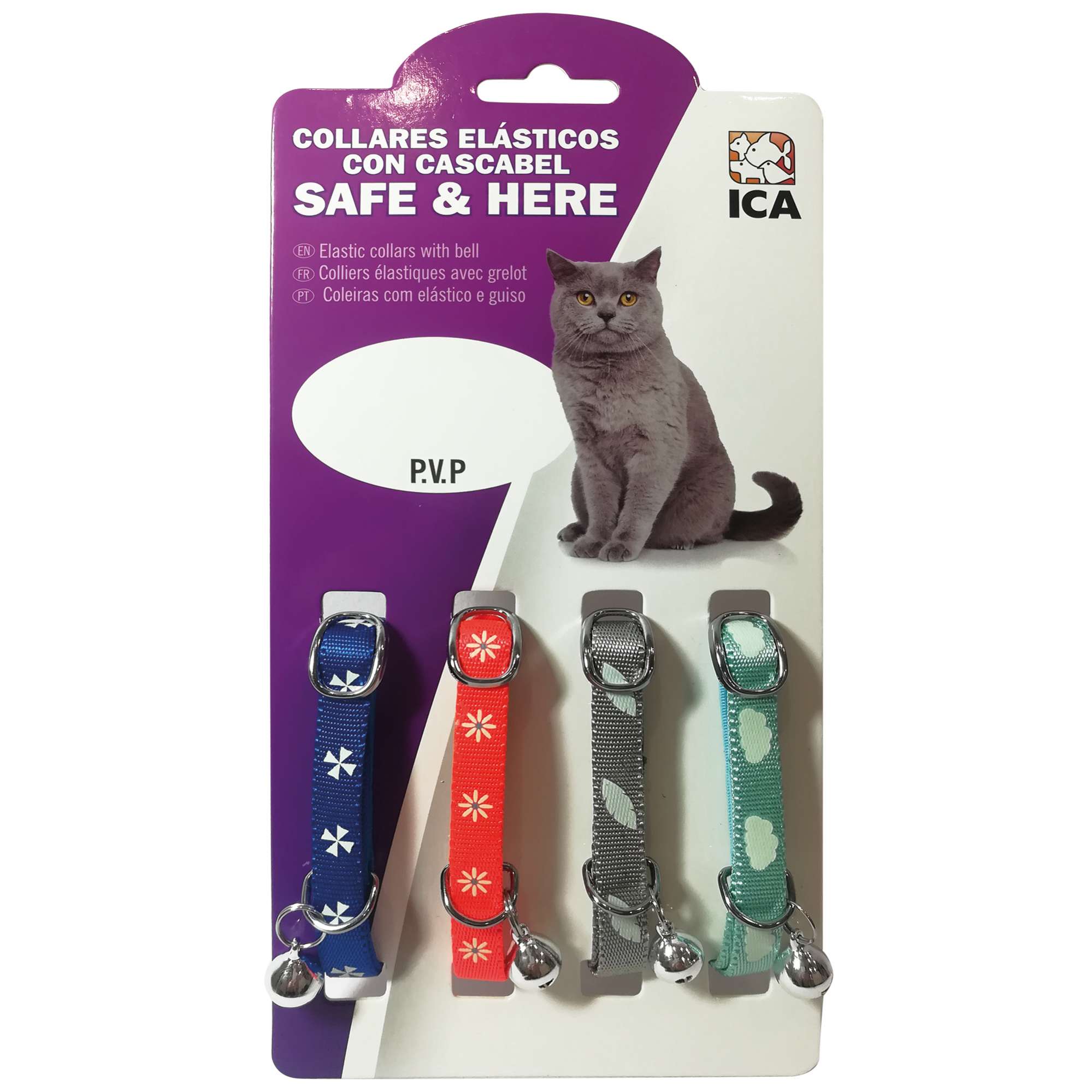 Collar de estampado reflectante SAFE&HERE para gatos