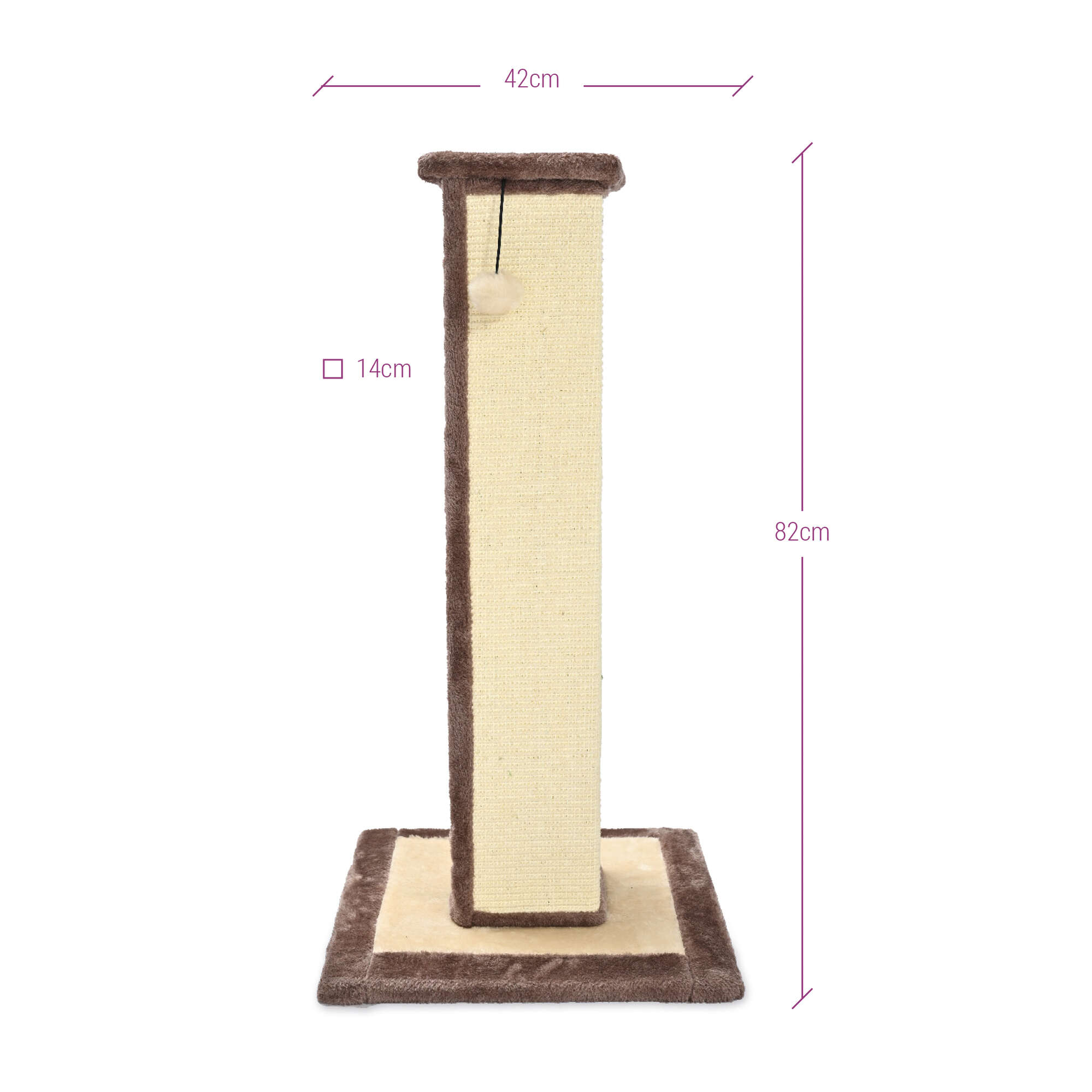 Rascador columna cuadrada + bola WIDTH XT-CAT