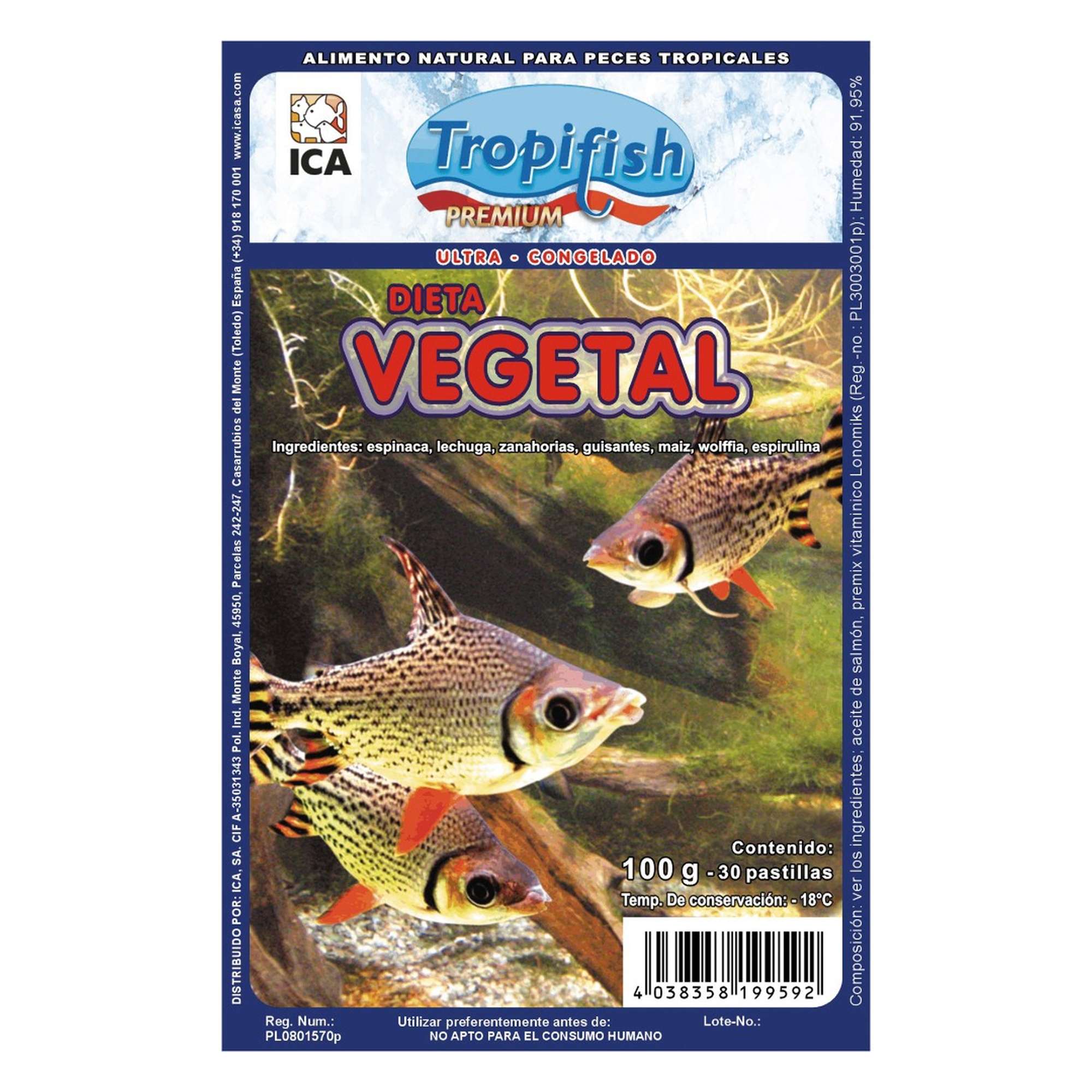 Dieta vegetal de Tropifish PREMIUM