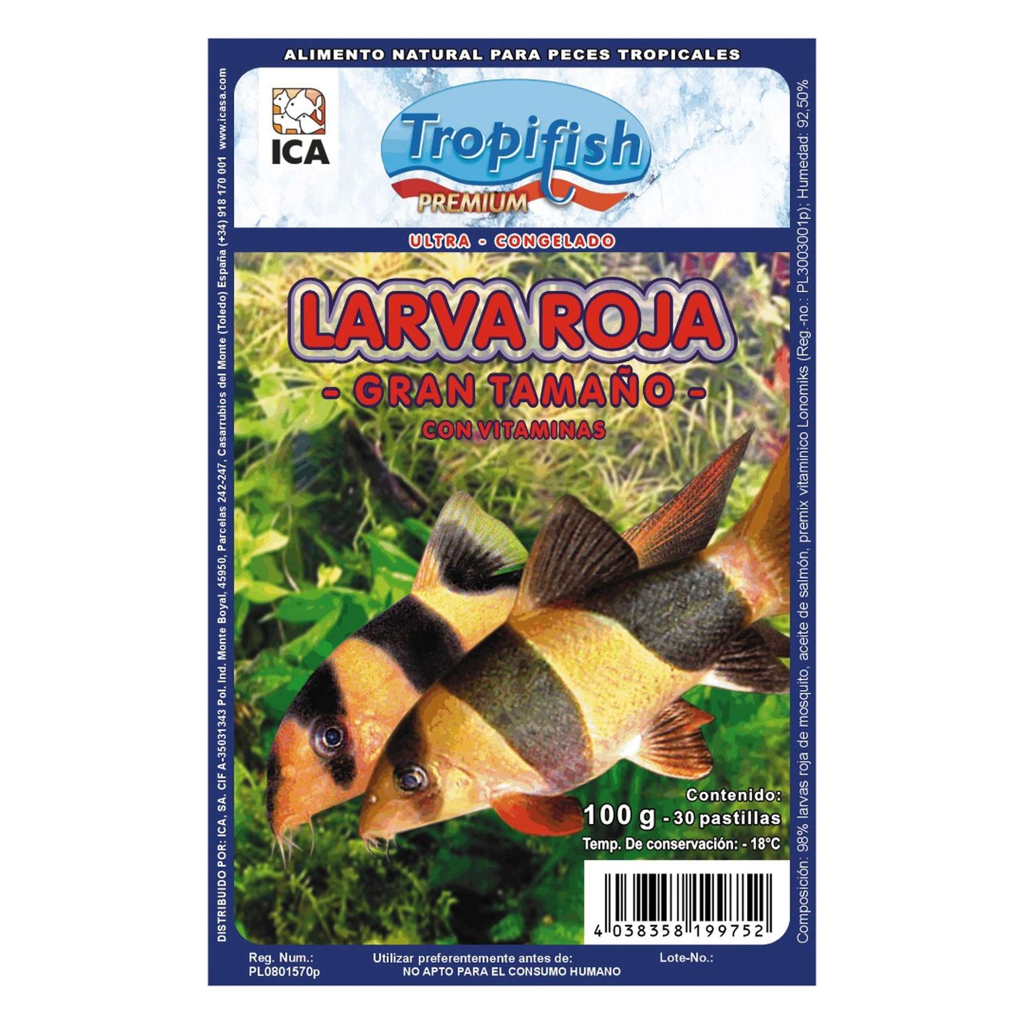 Larva roja gran tamaño de Tropifish PREMIUM