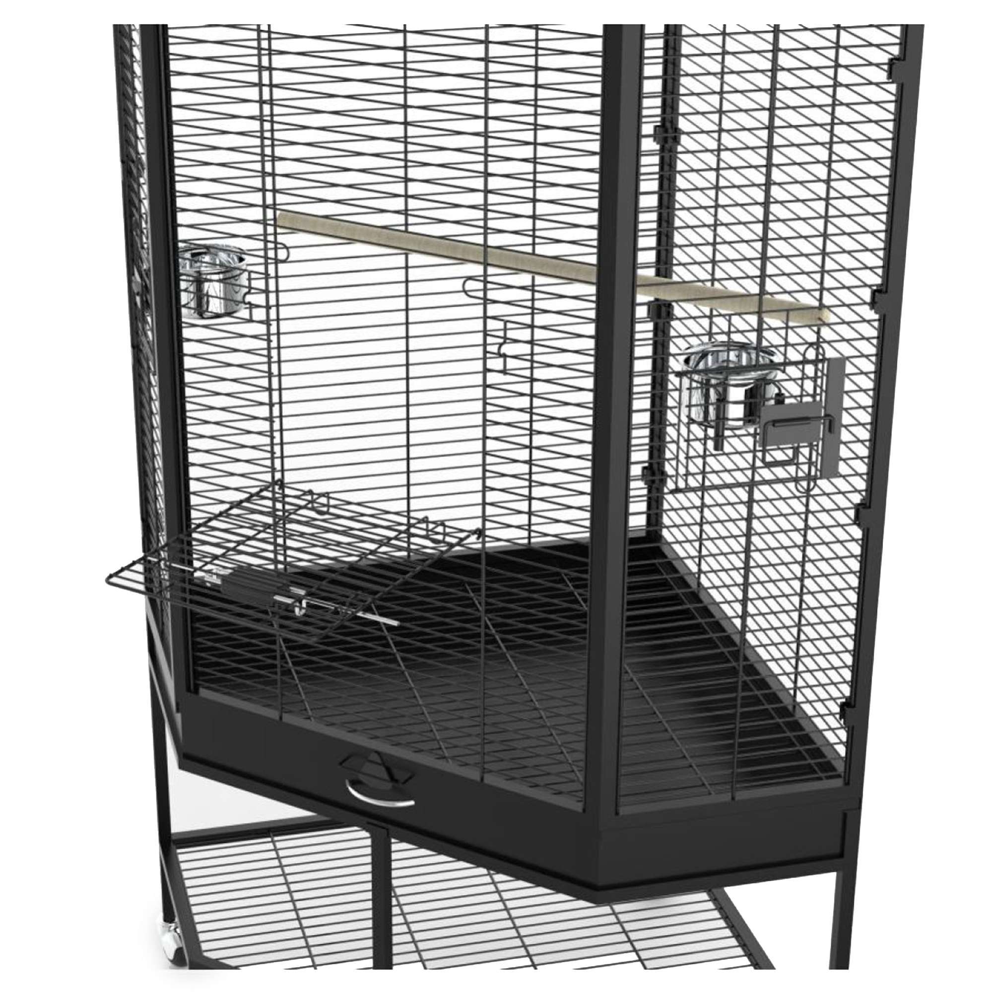 Jaula DELTA1 negra mate para pájaros