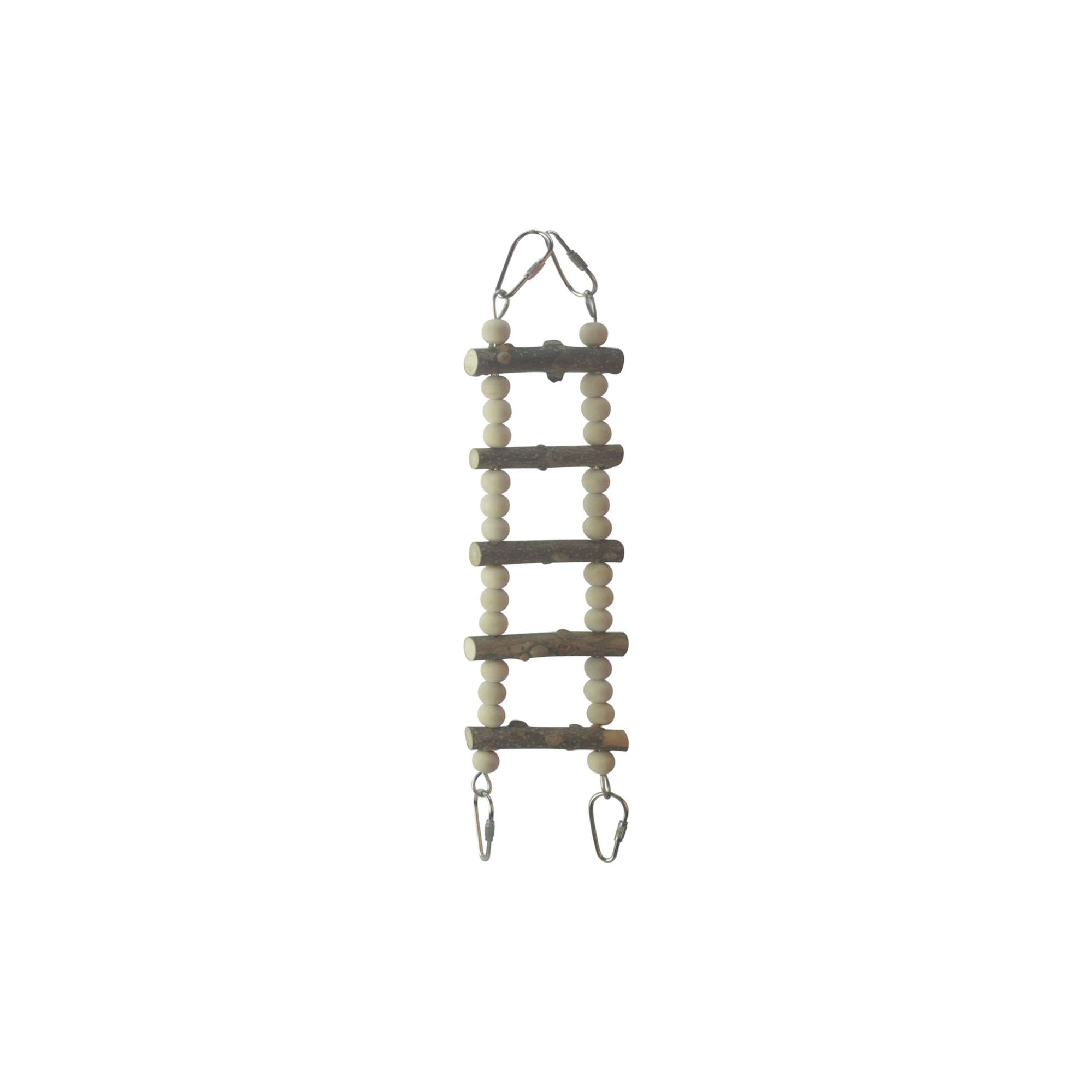 Escalera de madera natural para pájaros
