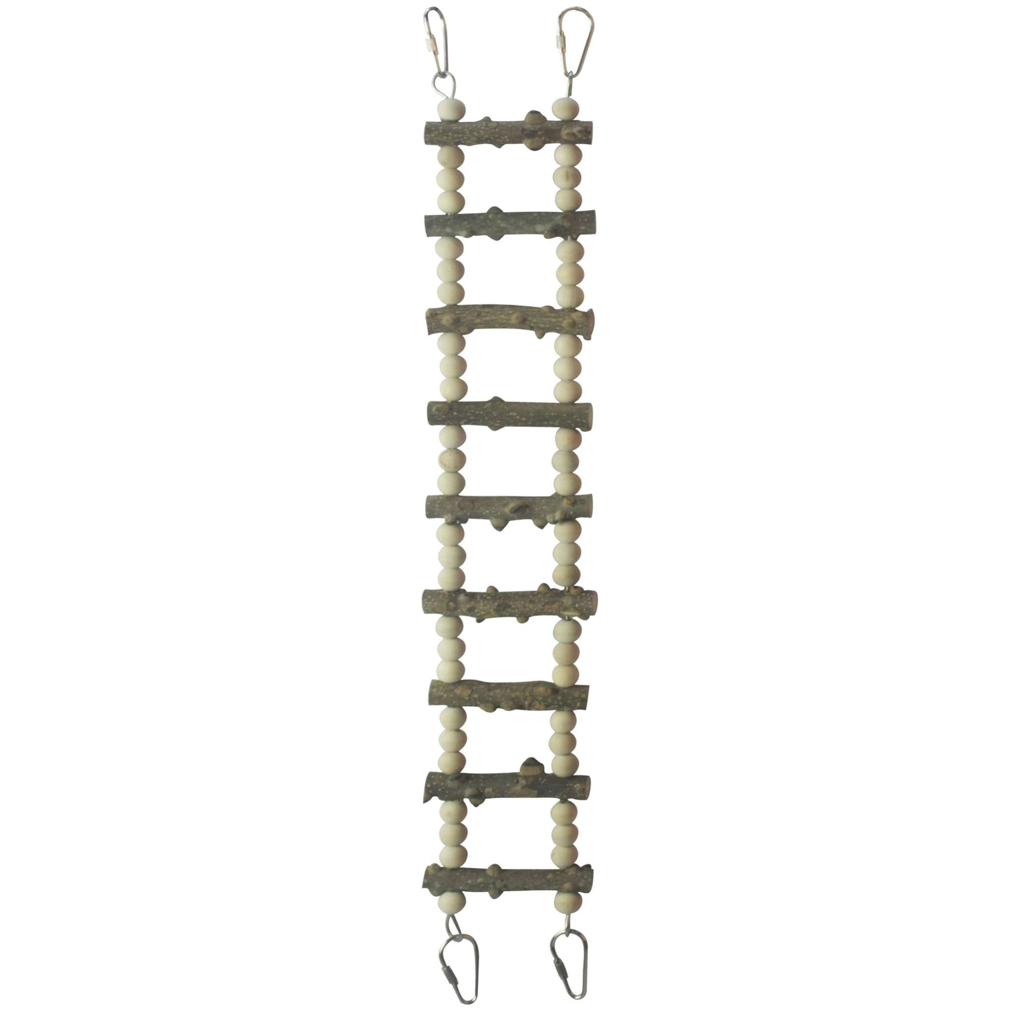 Escalera de madera natural para pájaros
