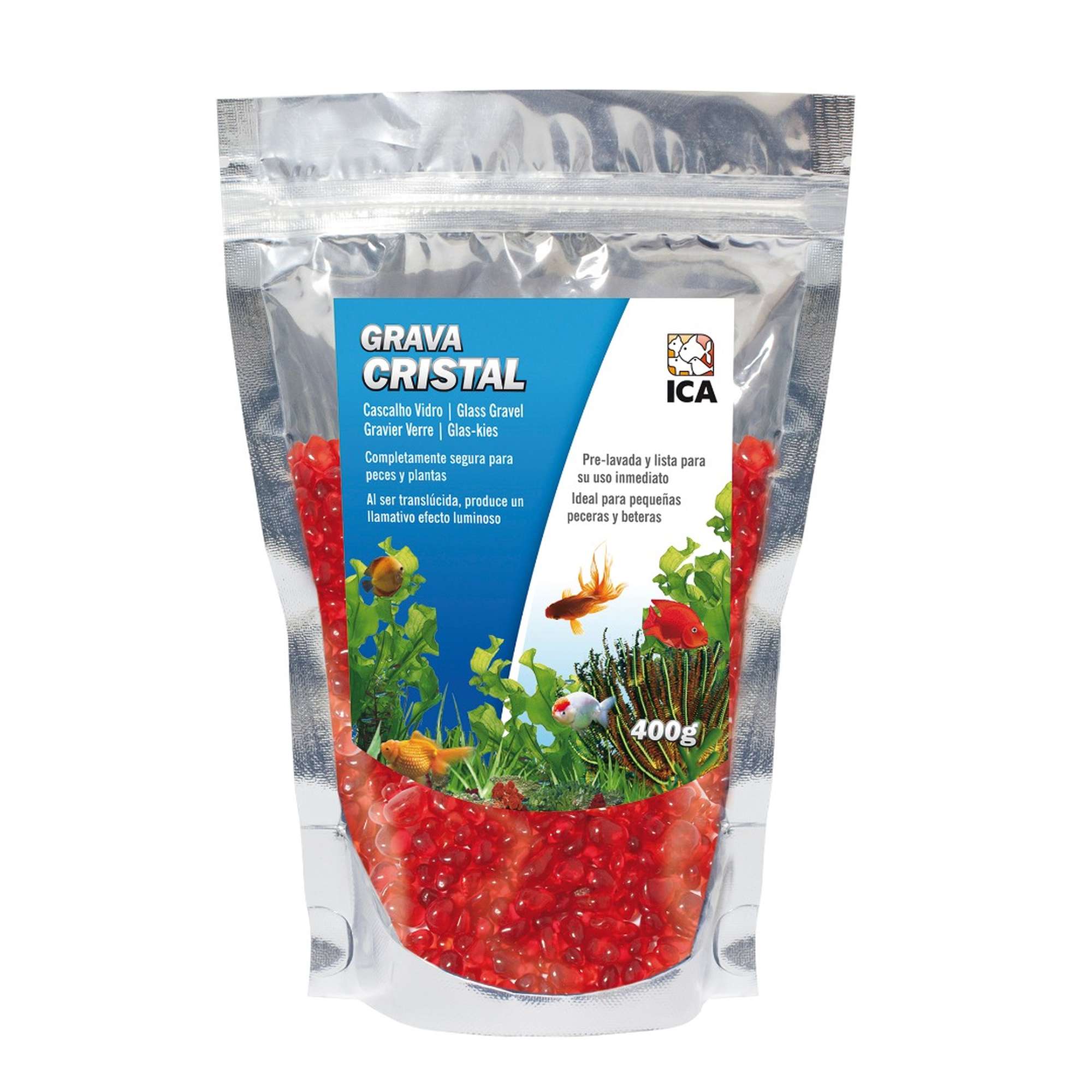 Grava roja de cristal