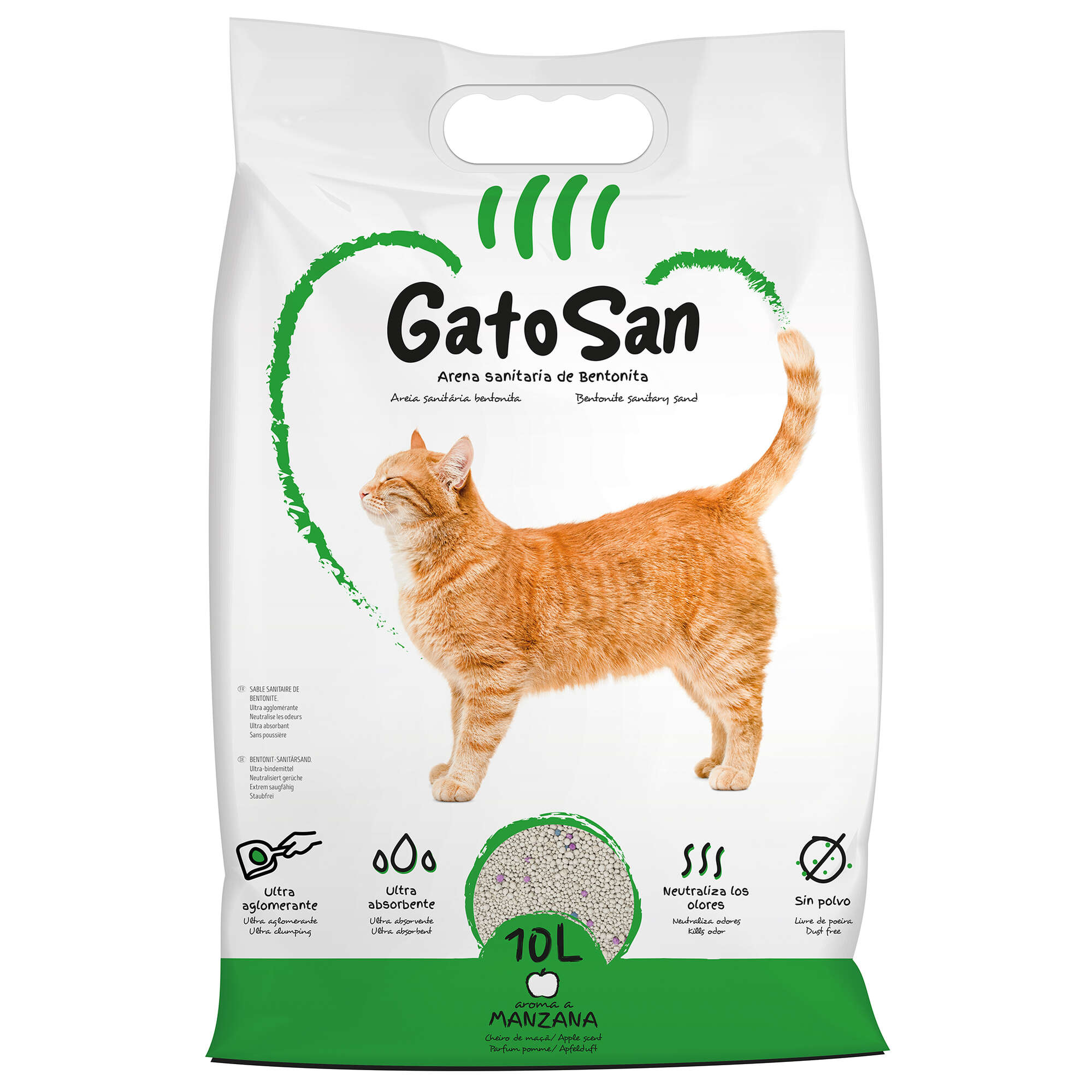 Arena sanitaria de bentonita GatoSan (manzana)