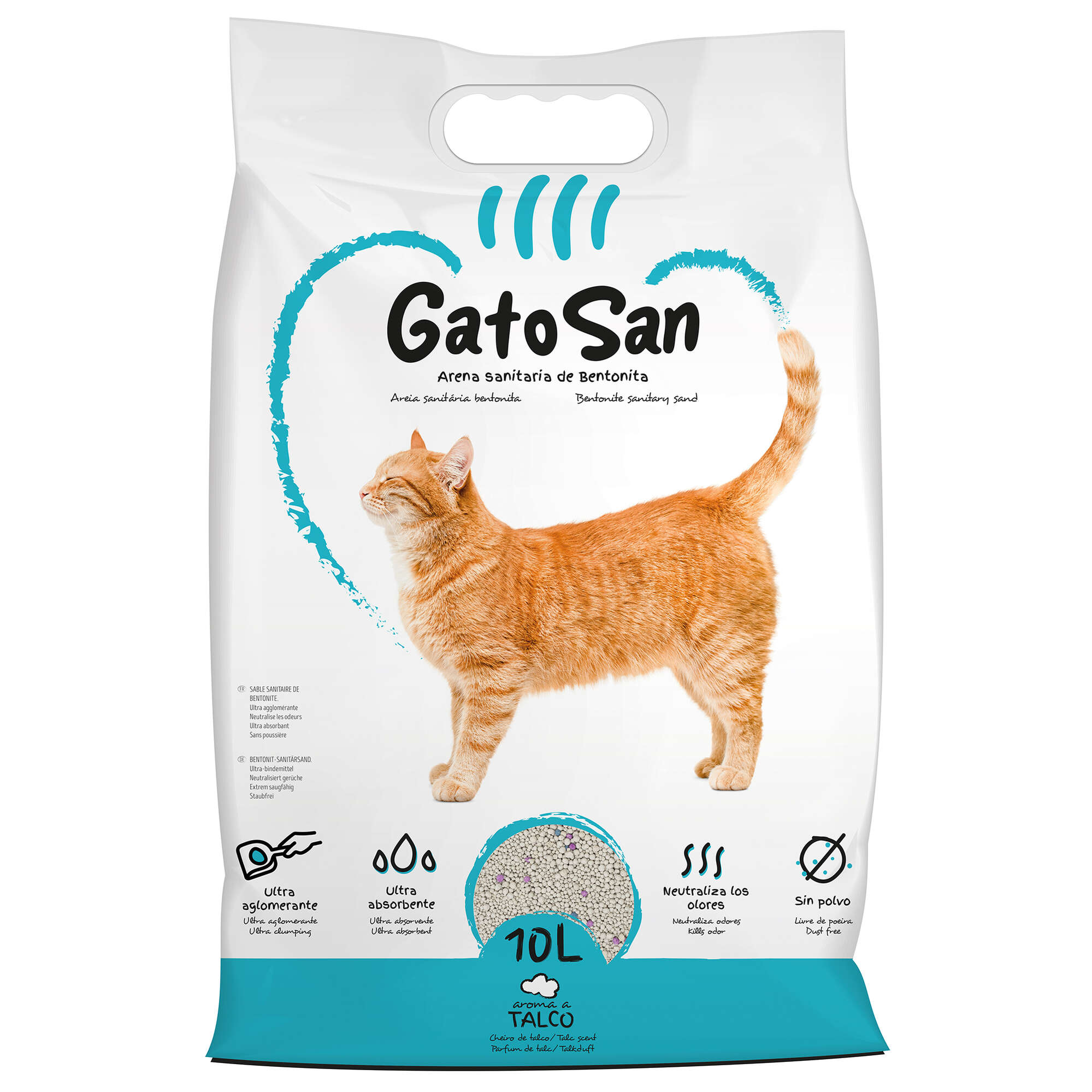 Arena sanitaria de bentonita GatoSan (talco)