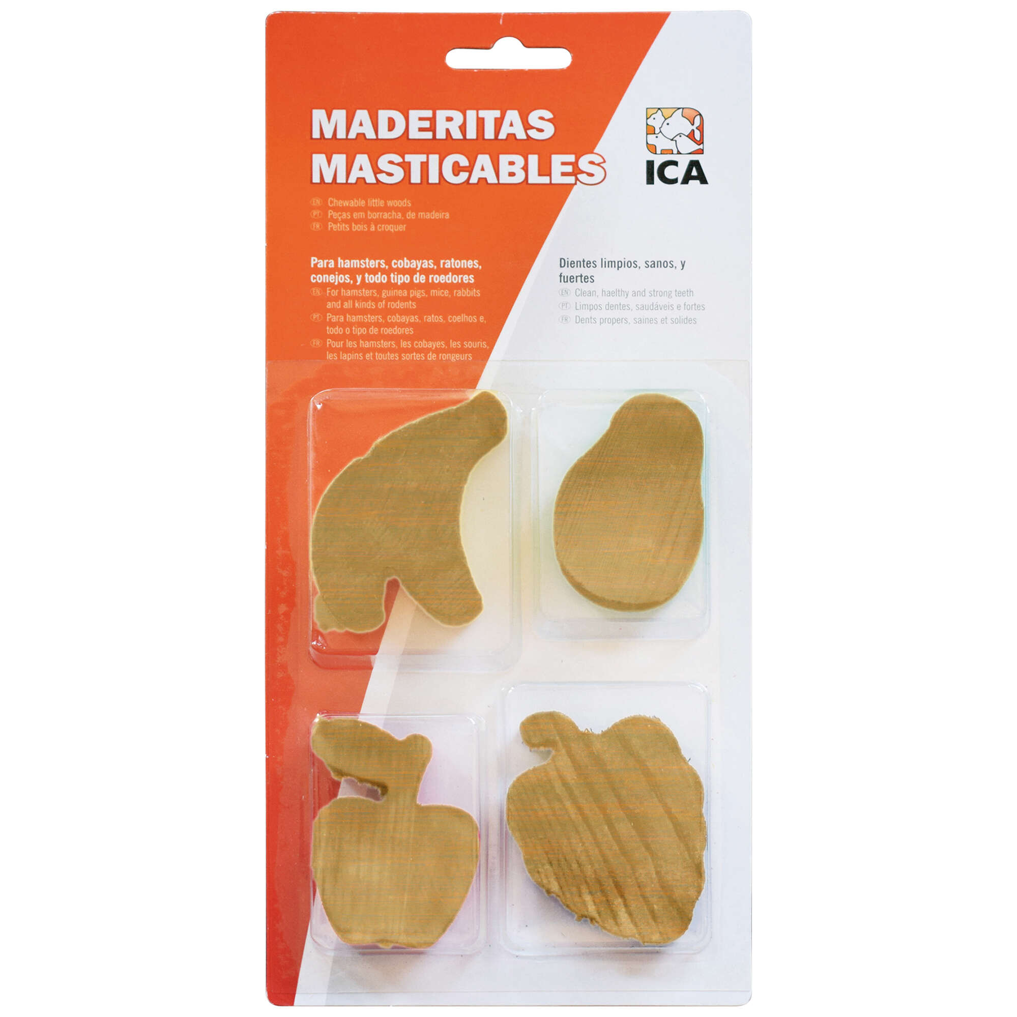 Masticables de madera frutitas para roedores