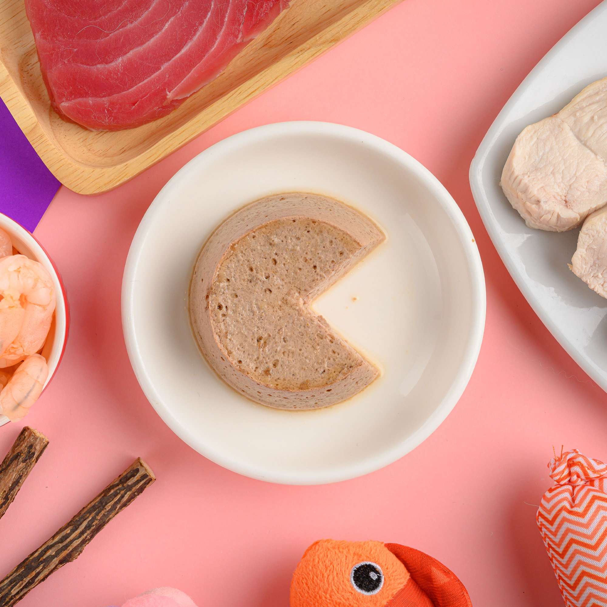 Lata de paté con gambas para gatos MOOCHIE prevención bola de pelo