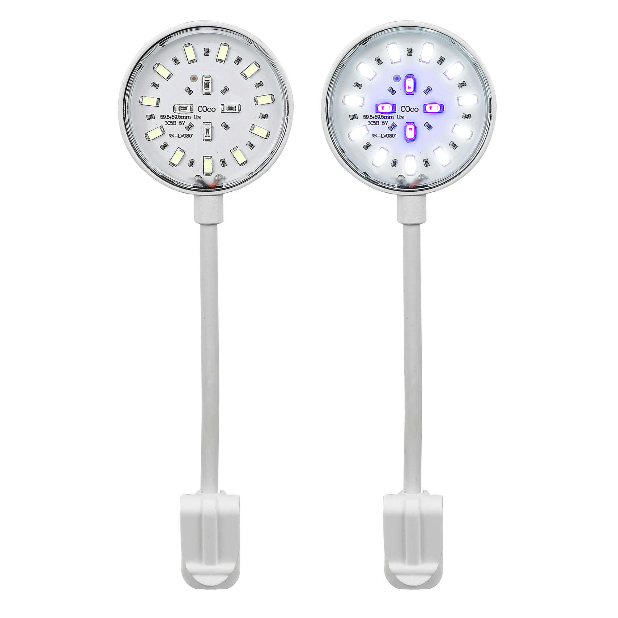Lampara Aqualed Génesis Round luz azul+blanca - Blanca