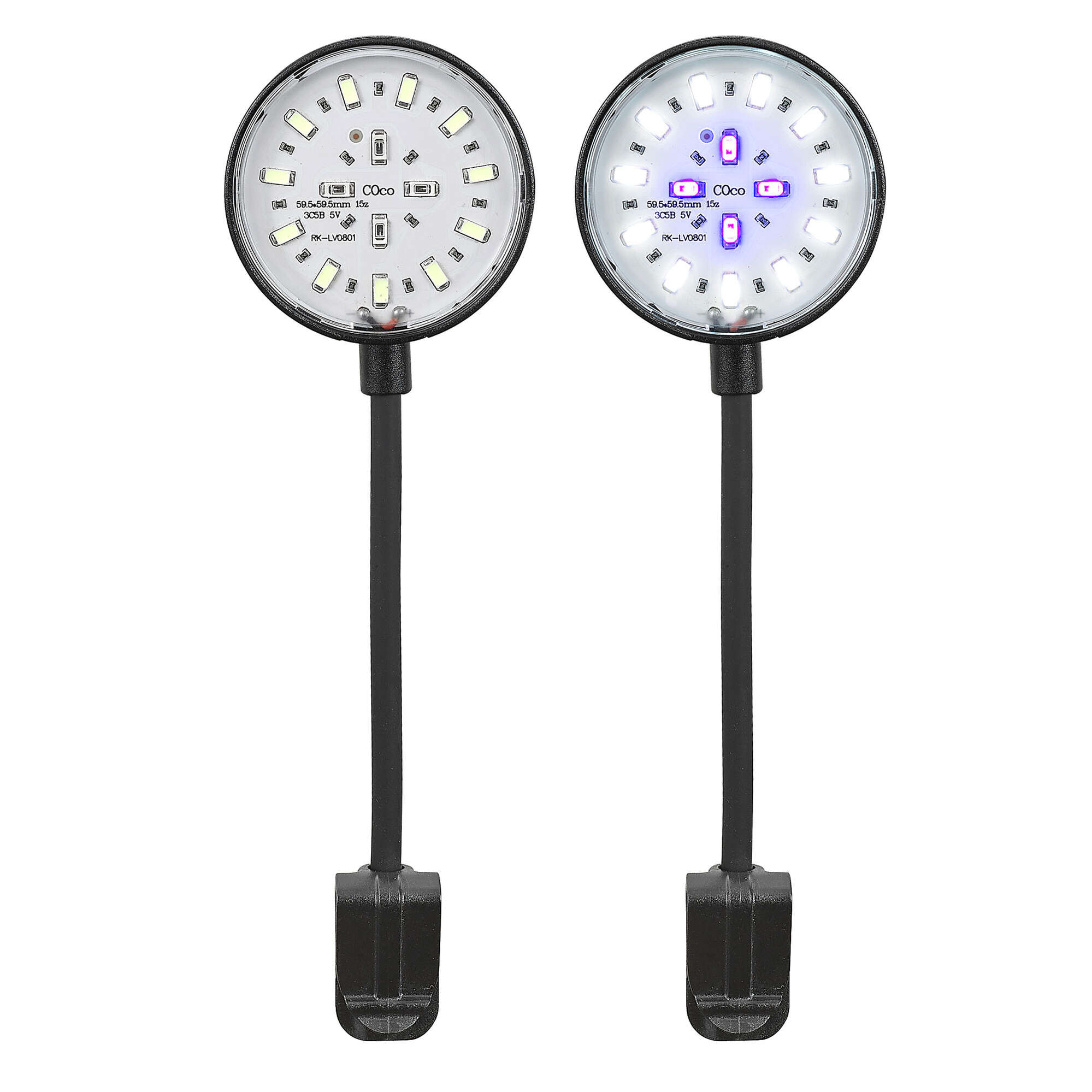 Lampara Aqualed Génesis Round luz azul+blanca - Negra