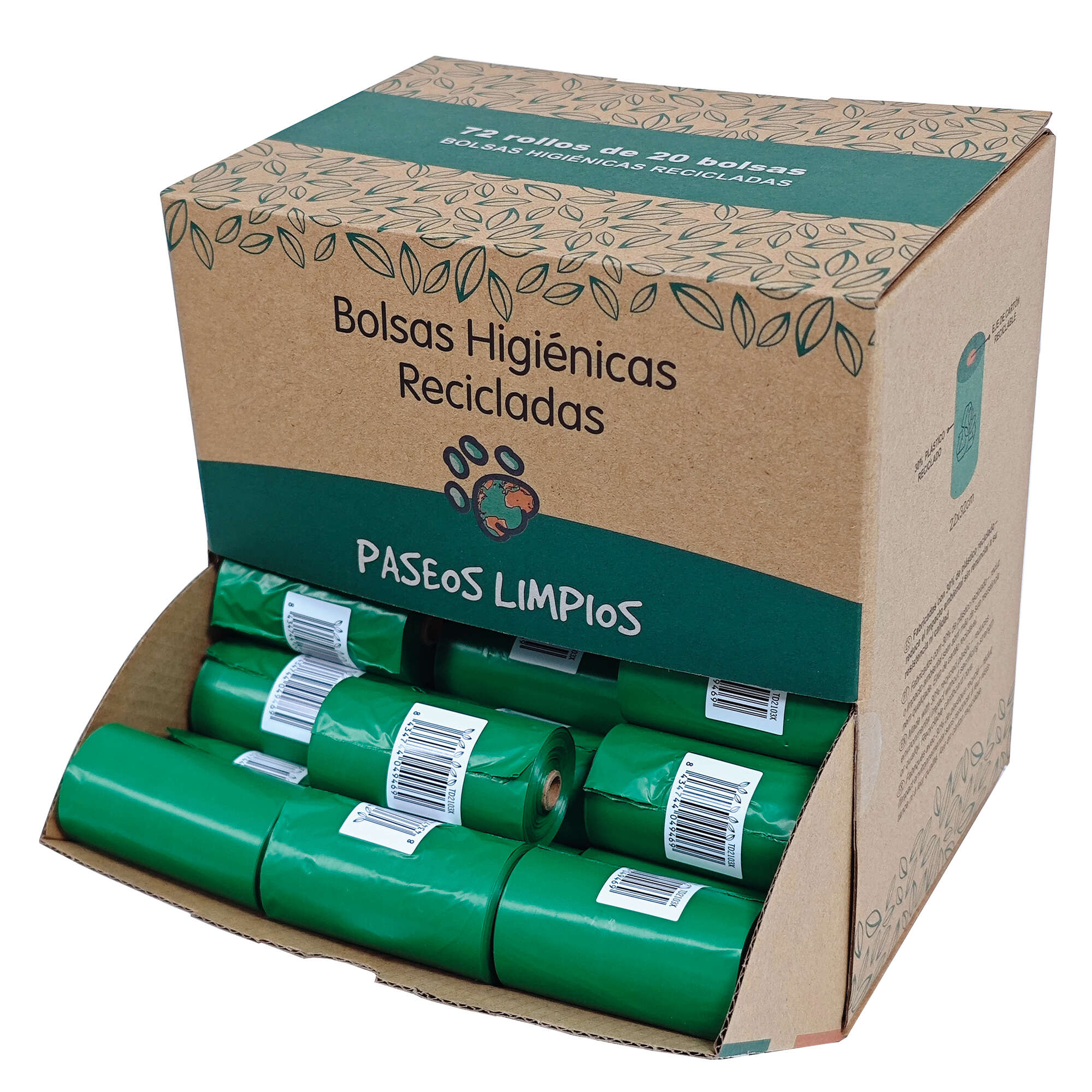 Expositor de bolsas higiénicas recicladas