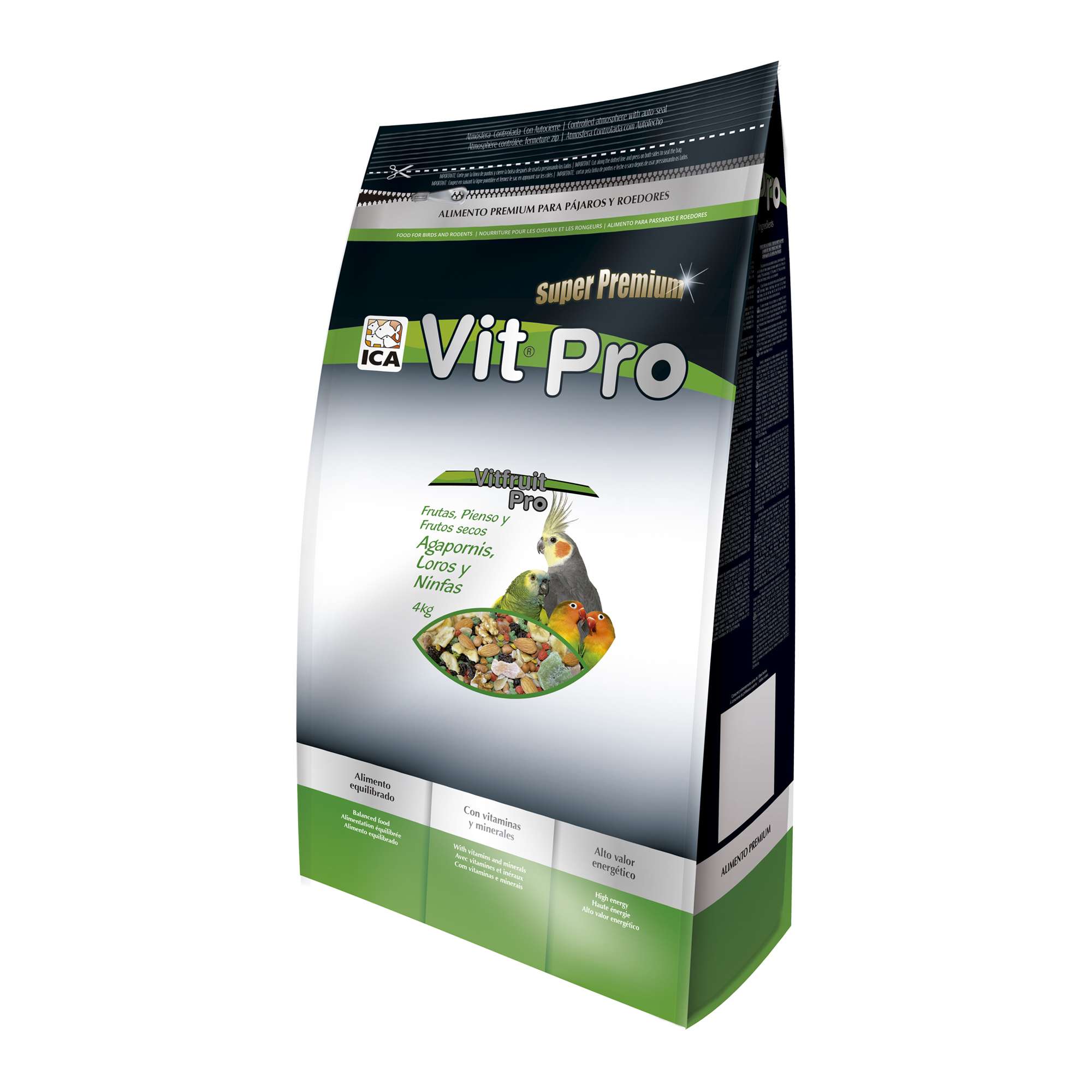 Alimento para Loros, Agapornis y Ninfas VitFruit Pro en bolsa