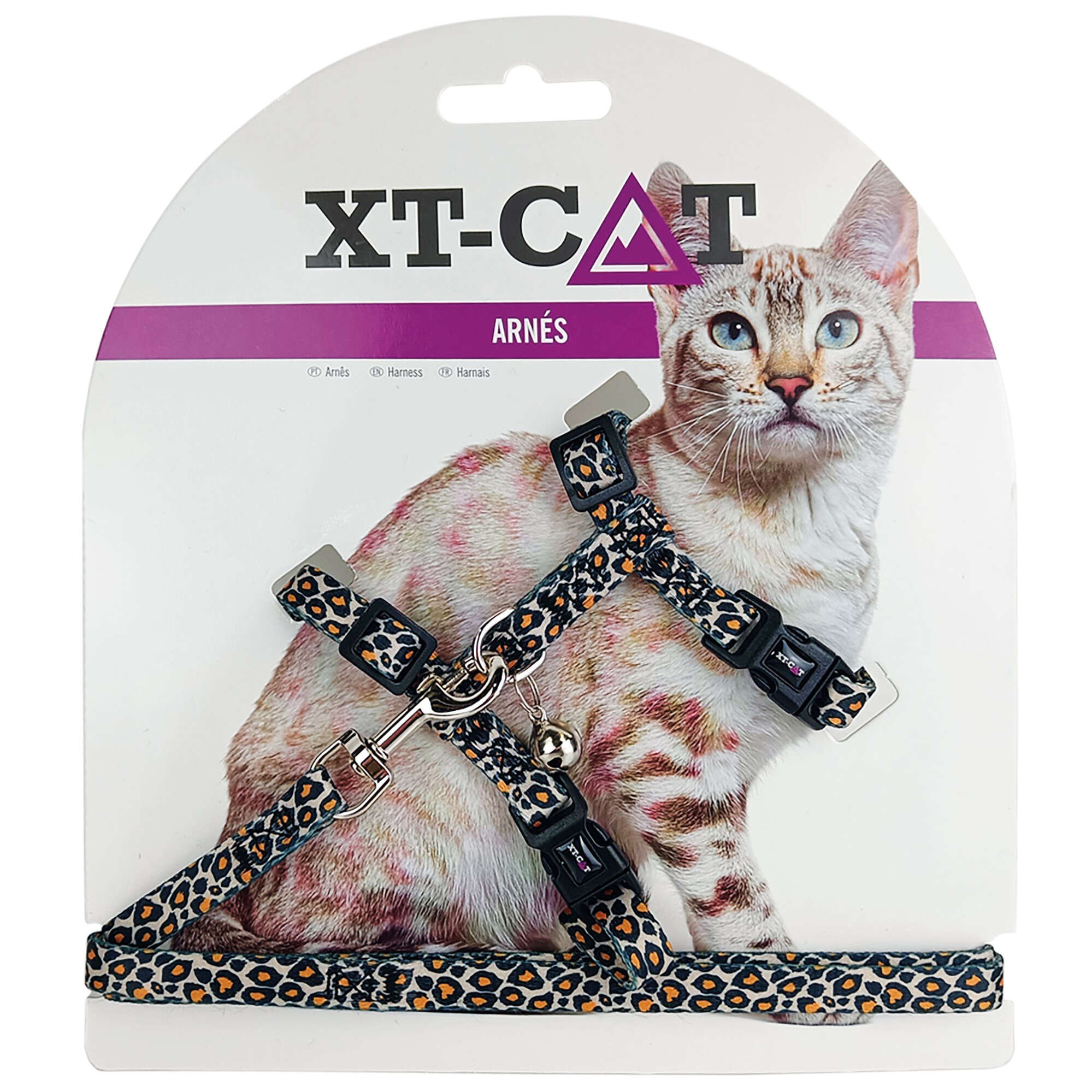 Set de arnés y correa leopardo XT-CAT
